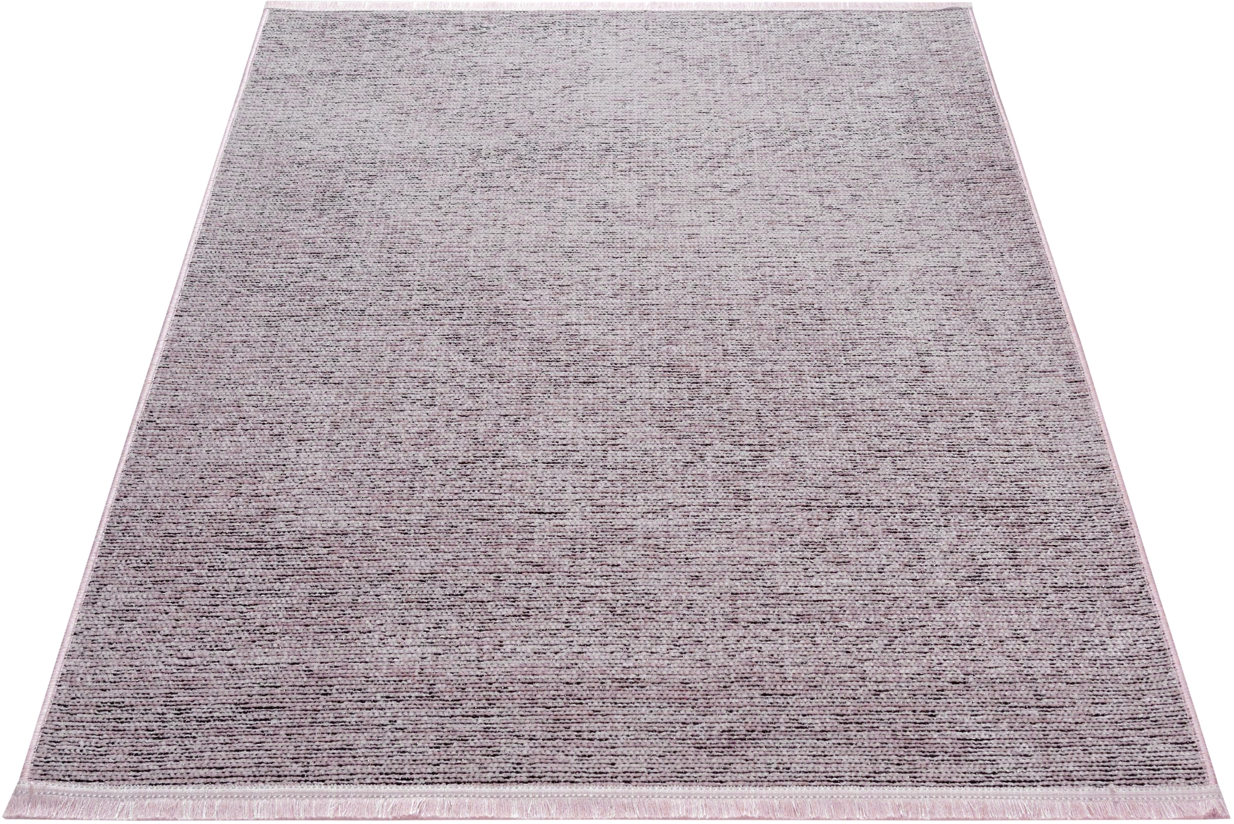 Sehrazat Teppich »Stela«, rechteckig, 5 mm Höhe, waschbar, Flachgewebe, mit Fransen und Chenille