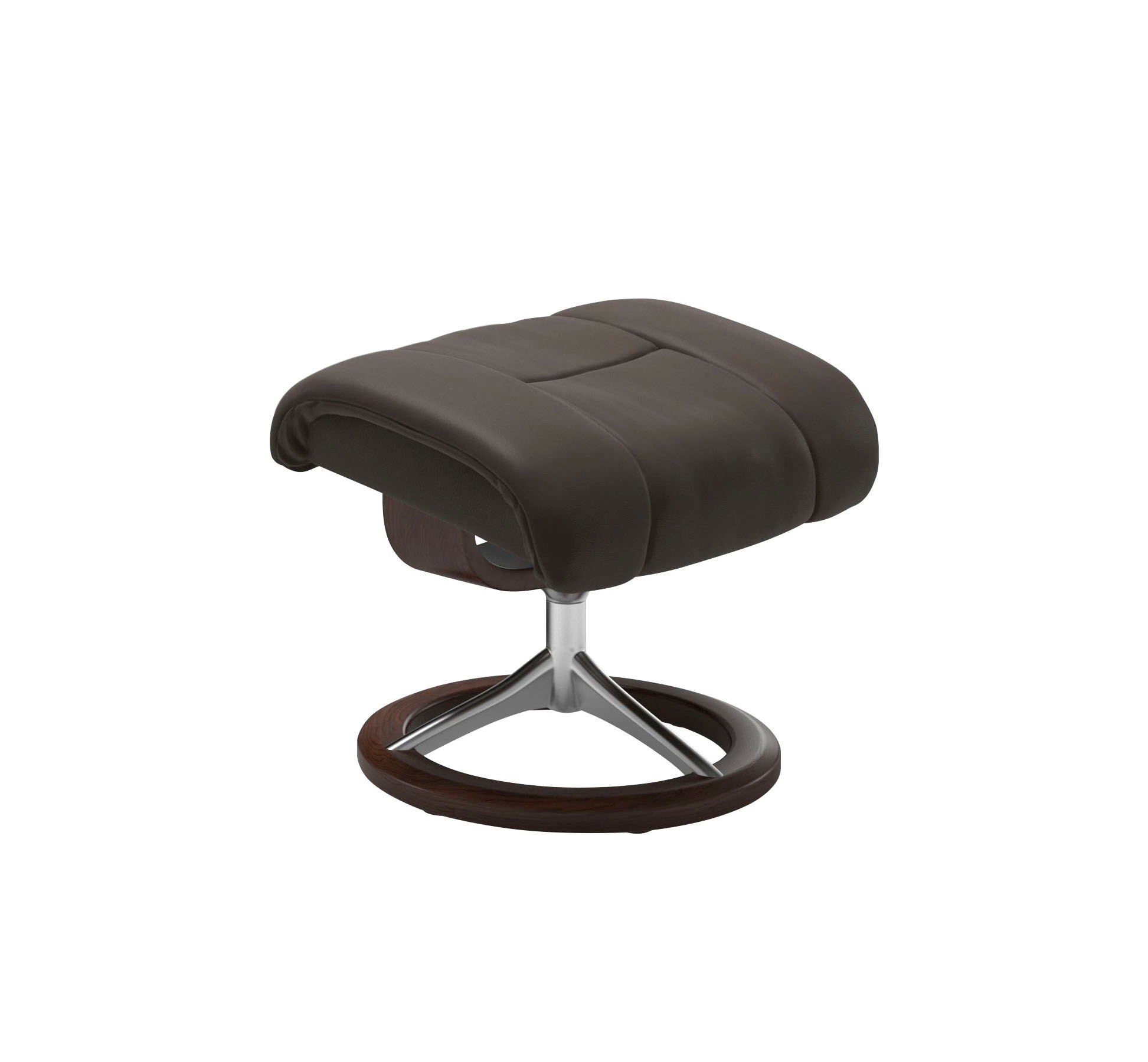 Stressless® Relaxsessel »Reno«, (Set, Relaxsessel mit Hocker), mit Hocker, mit Signature Base, Größe S, M & L, Gestell Braun