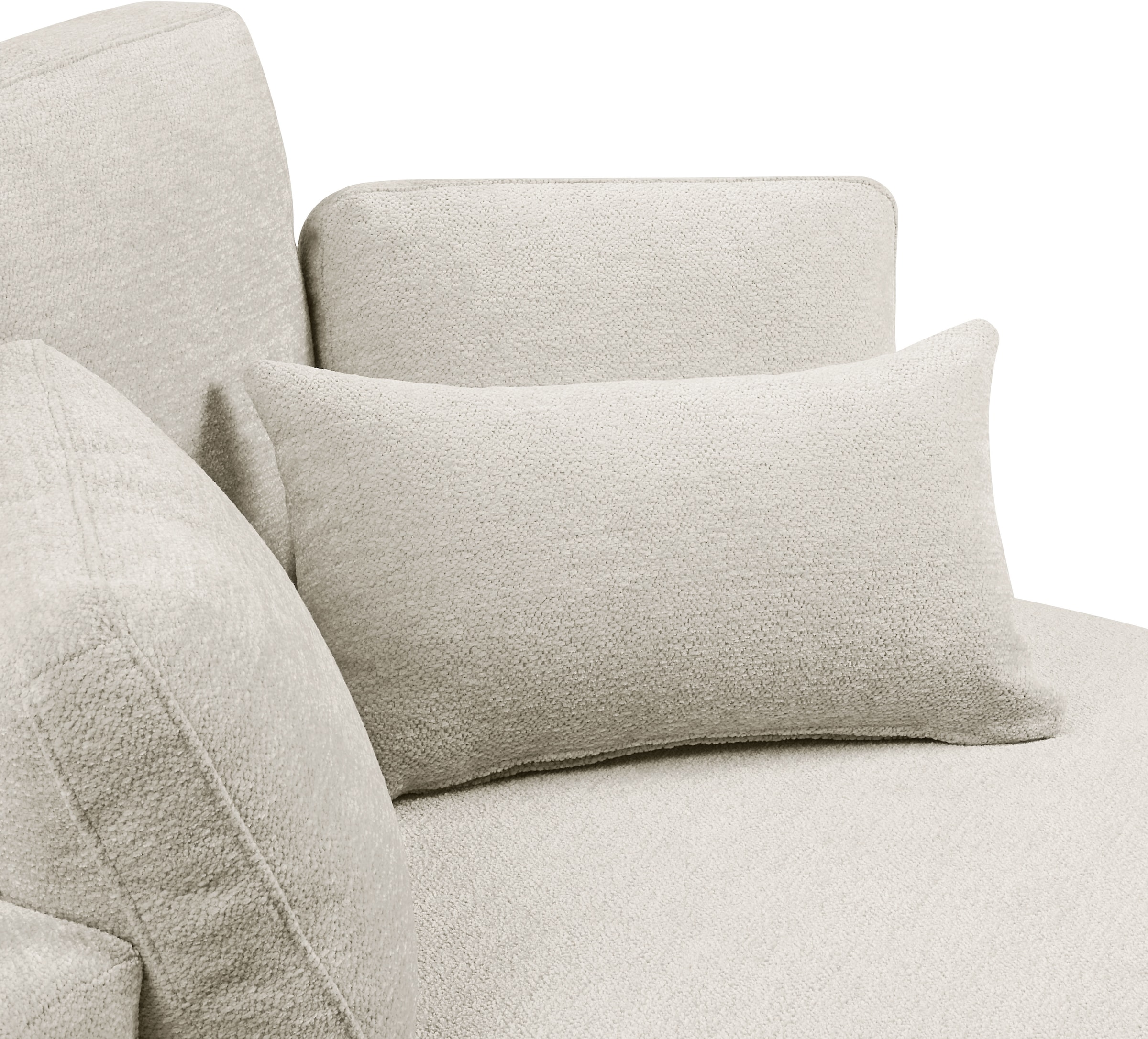 ATLANTIC home collection Loveseat »Ravi, B: 114 cm«, XXL- Sessel, mit Stauraumhocker, Rückenstütze & 4 Zierkissen
