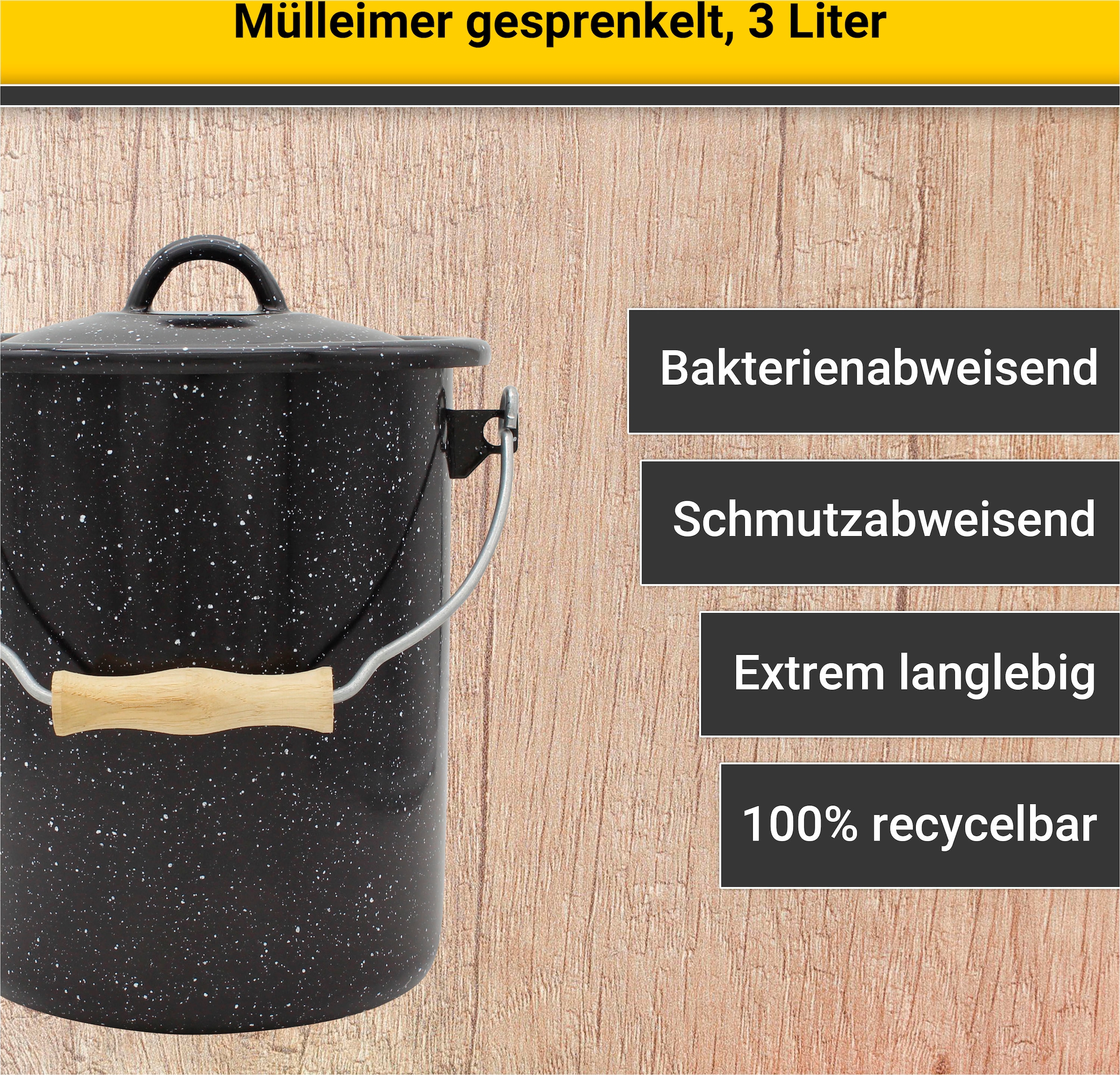 Krüger Mülleimer, schnitt- / kratzfeste Oberfläche, bakterienabweisend, extrem langlebig