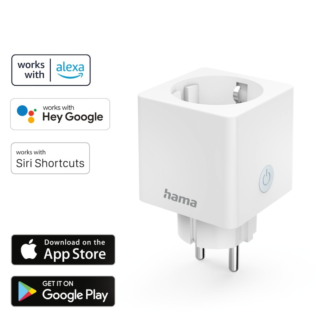 Hama WLAN-Steckdose »WLAN-Steckdose mit App (kompakte, smarte Steckdose, Apple Home, 3680W)«