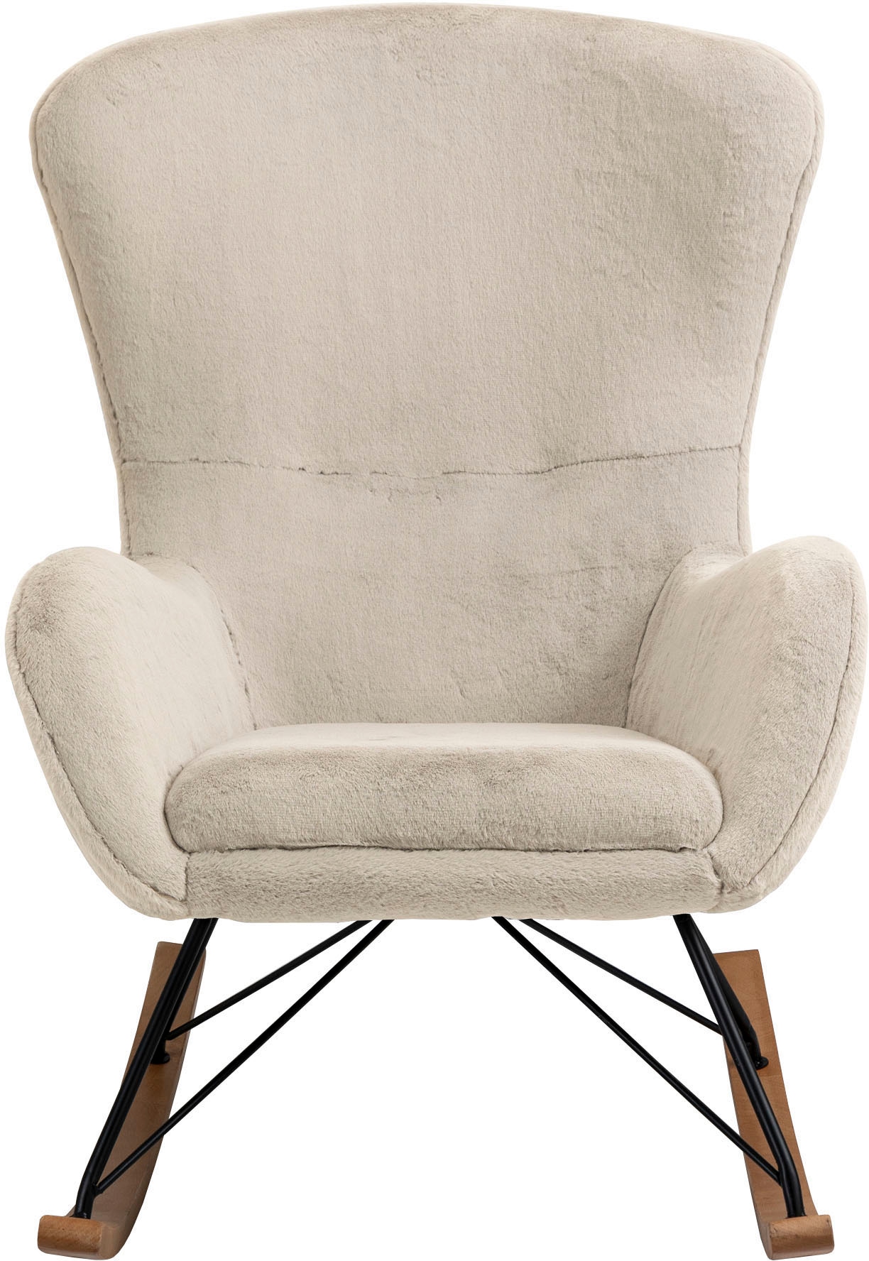 SalesFever Schaukelstuhl "Komfortabl und im Vintage-Stil" () in Lammfelloptik