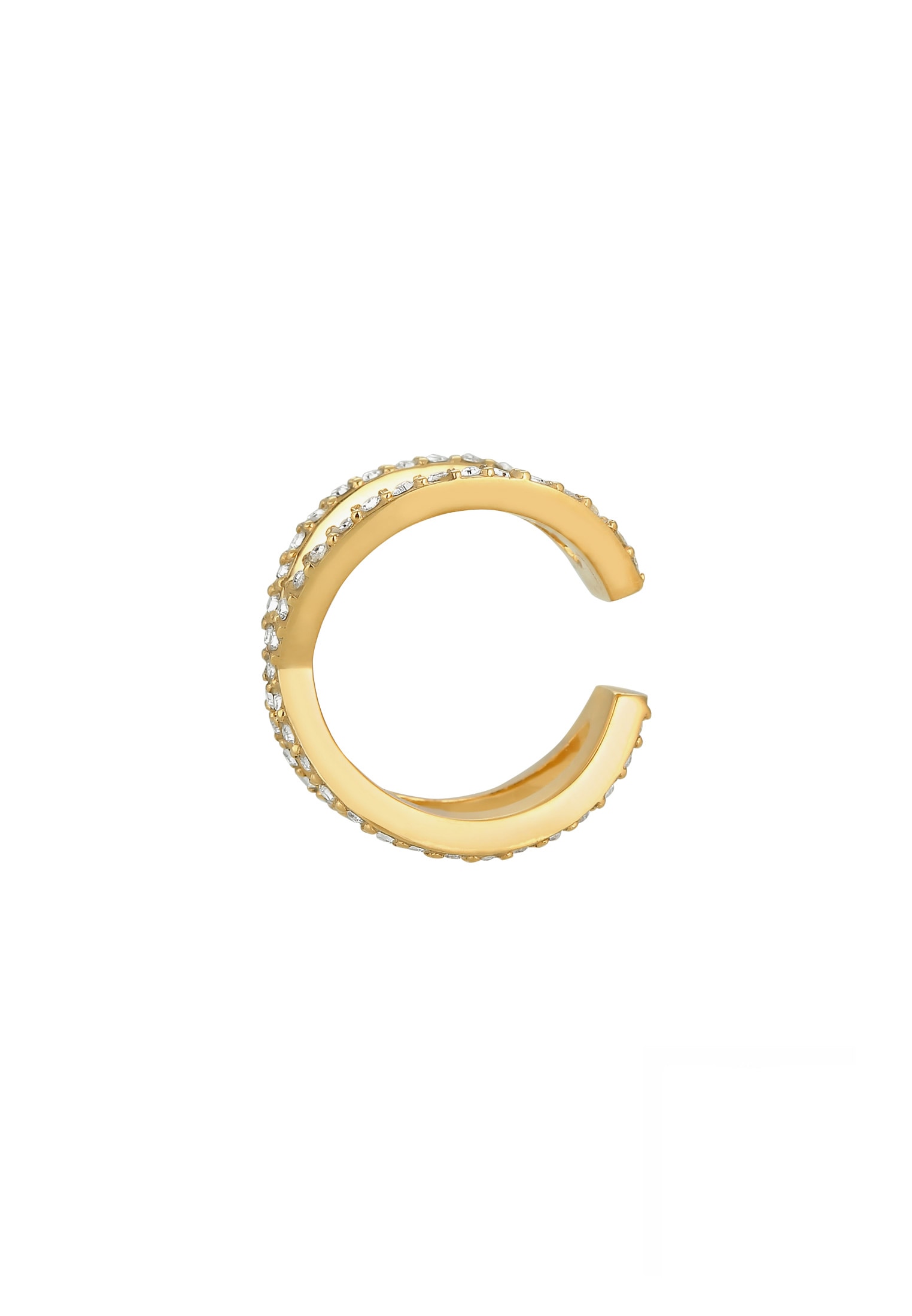 Elli Ohrklemme »Ohrringe Single Earcuff Kreuz Kristalle 925 Silber«