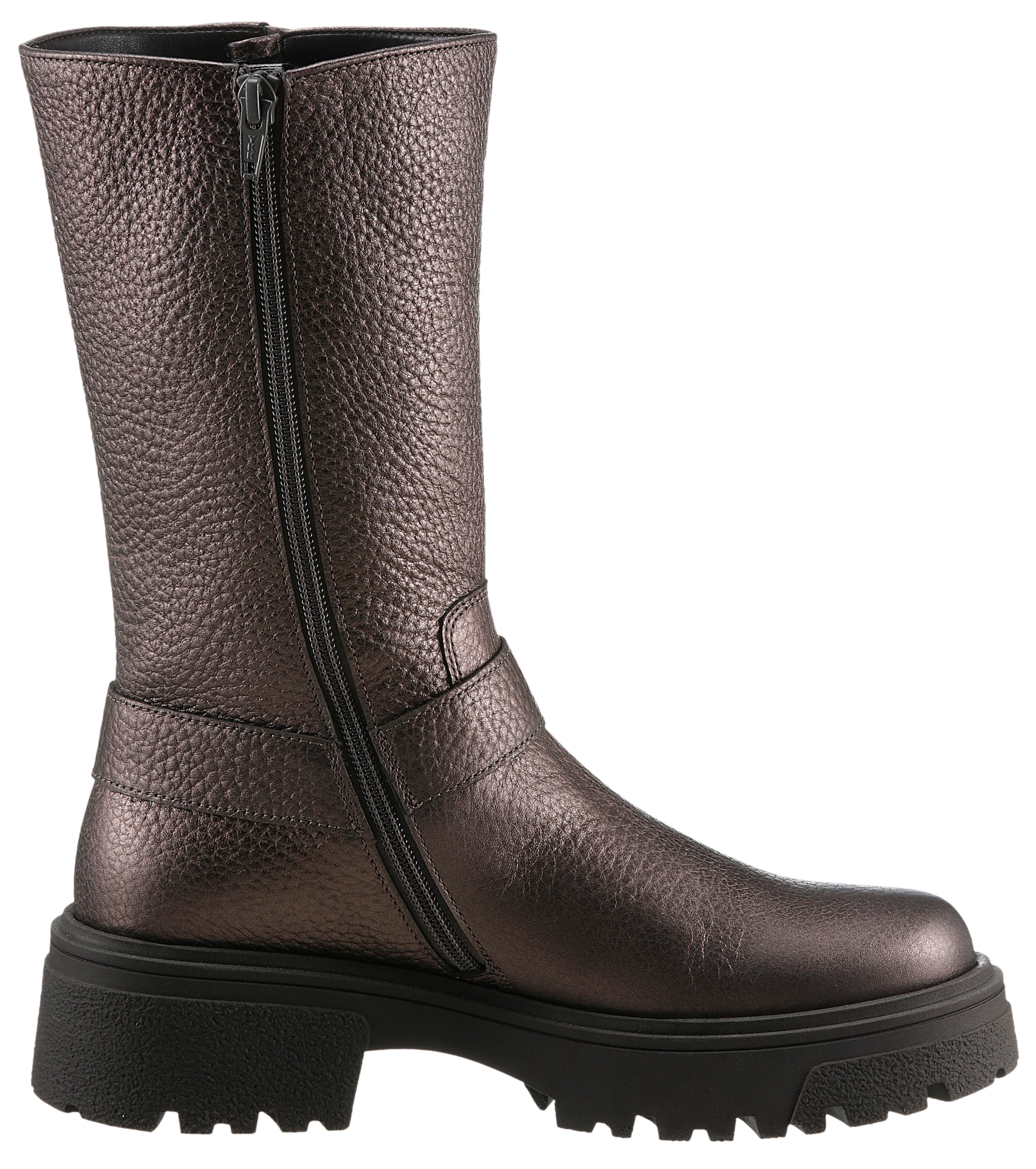 Gabor Bikerboots, Blockabsatz, Plateau, Stiefelette, Kurzstiefel mit Best Fitting