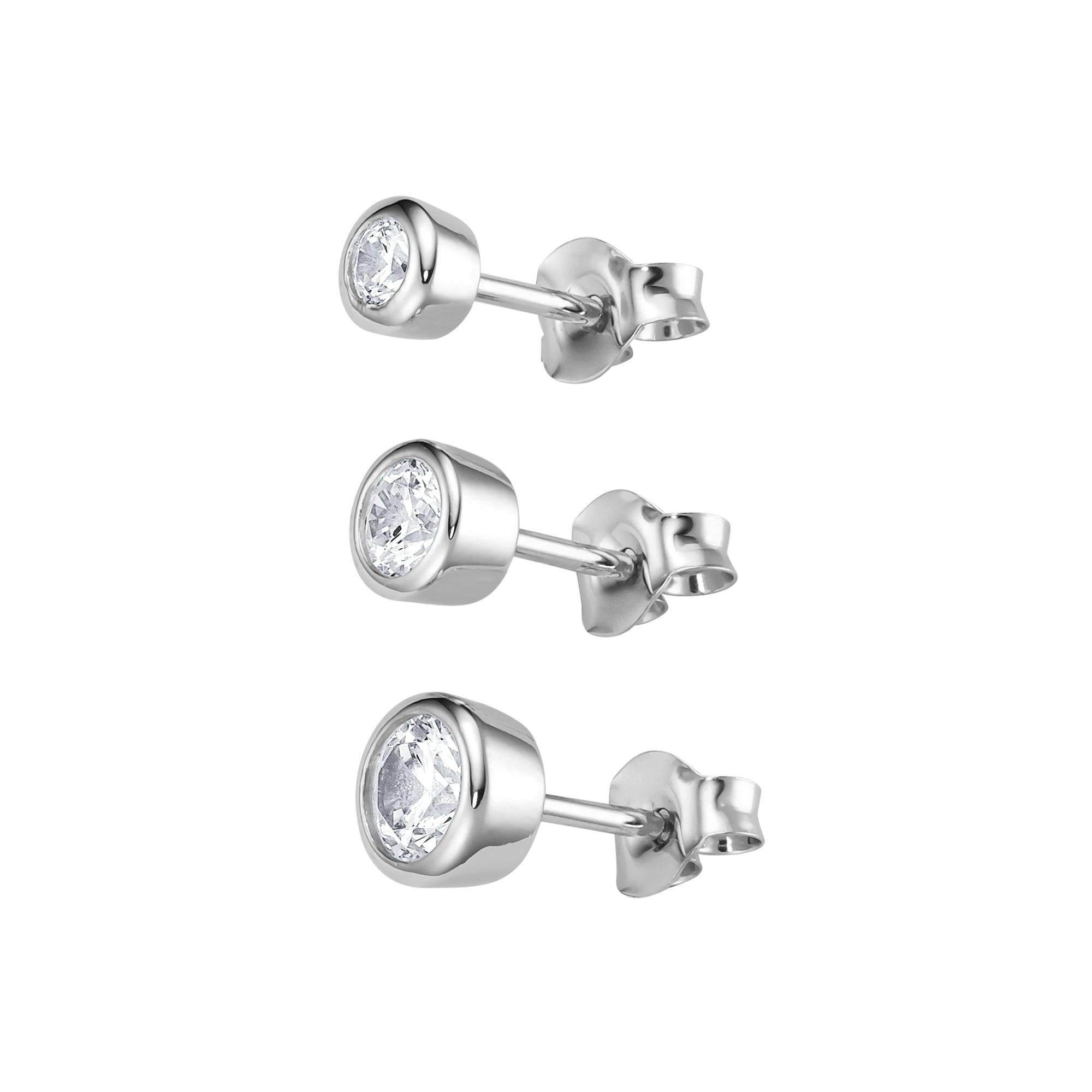 Smart Jewel Schmuckset »Schmuckset Single Ohrstecker 3-er Set mit Zirkonia, Silber 925« ()