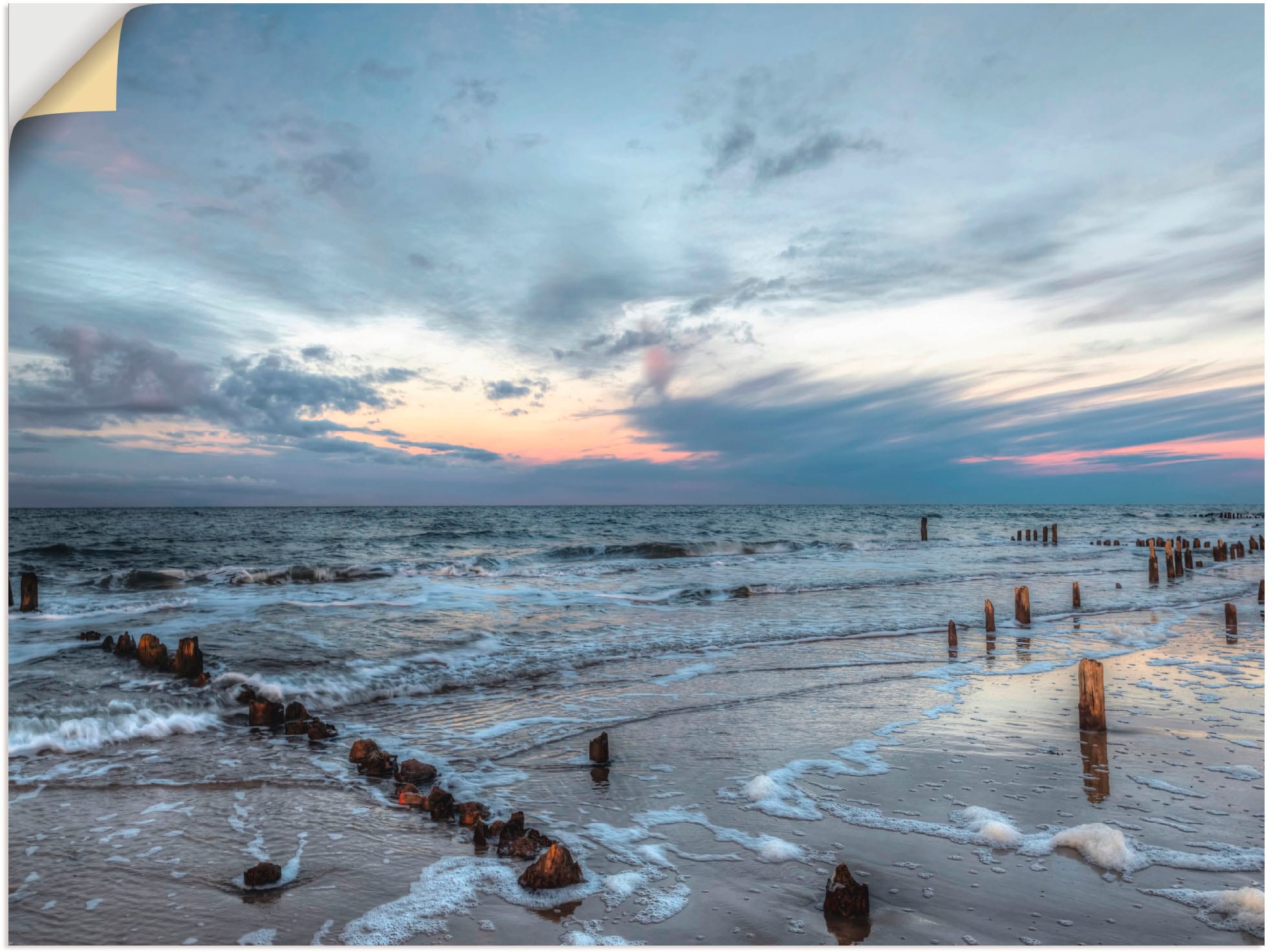 Artland Wandbild »Winter Sonnenuntergang am Meer«, Gewässer, (1 St.), als  Leinwandbild, Wandaufkleber oder Poster in versch. Größen auf Rechnung  kaufen