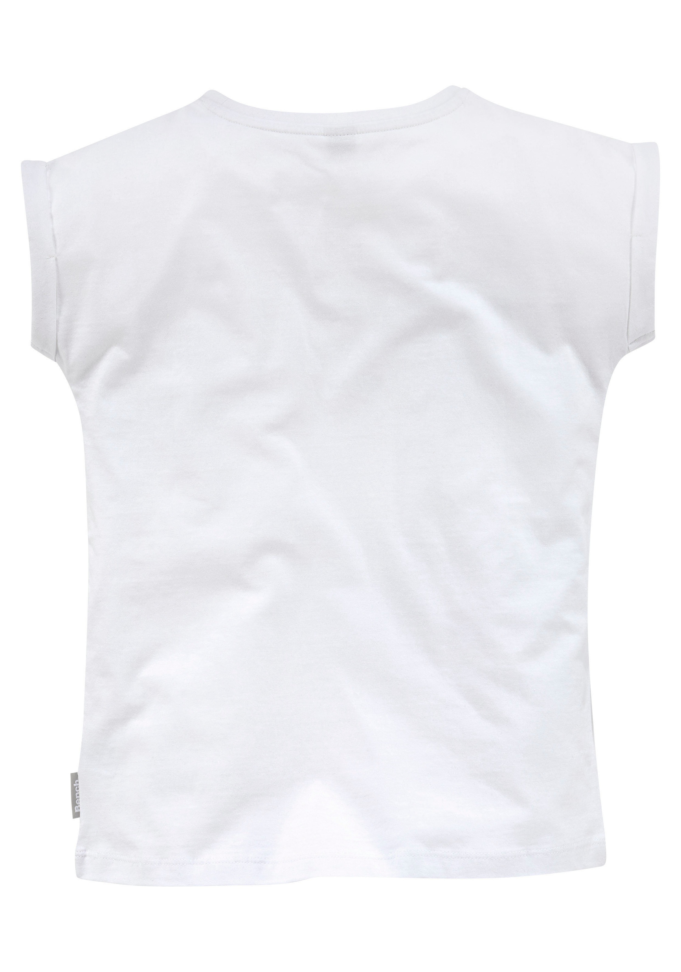 Bench. T-Shirt, weite Ärmelaufschlag mit bei ♕ Form