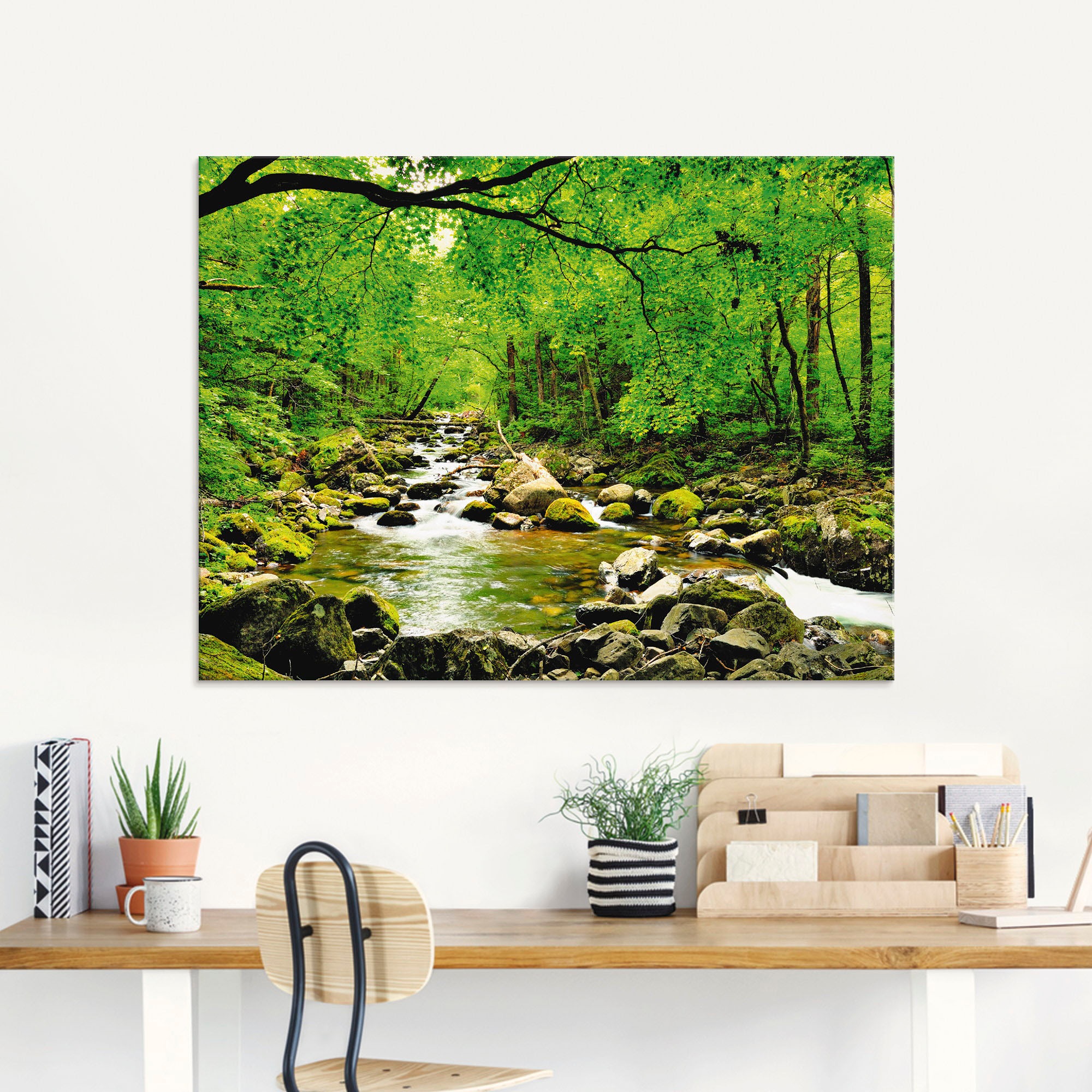 Artland Glasbild »Herbstwald Fluss (1 auf in Rechnung Smolny«, verschiedenen Wald, bestellen St.), Größen