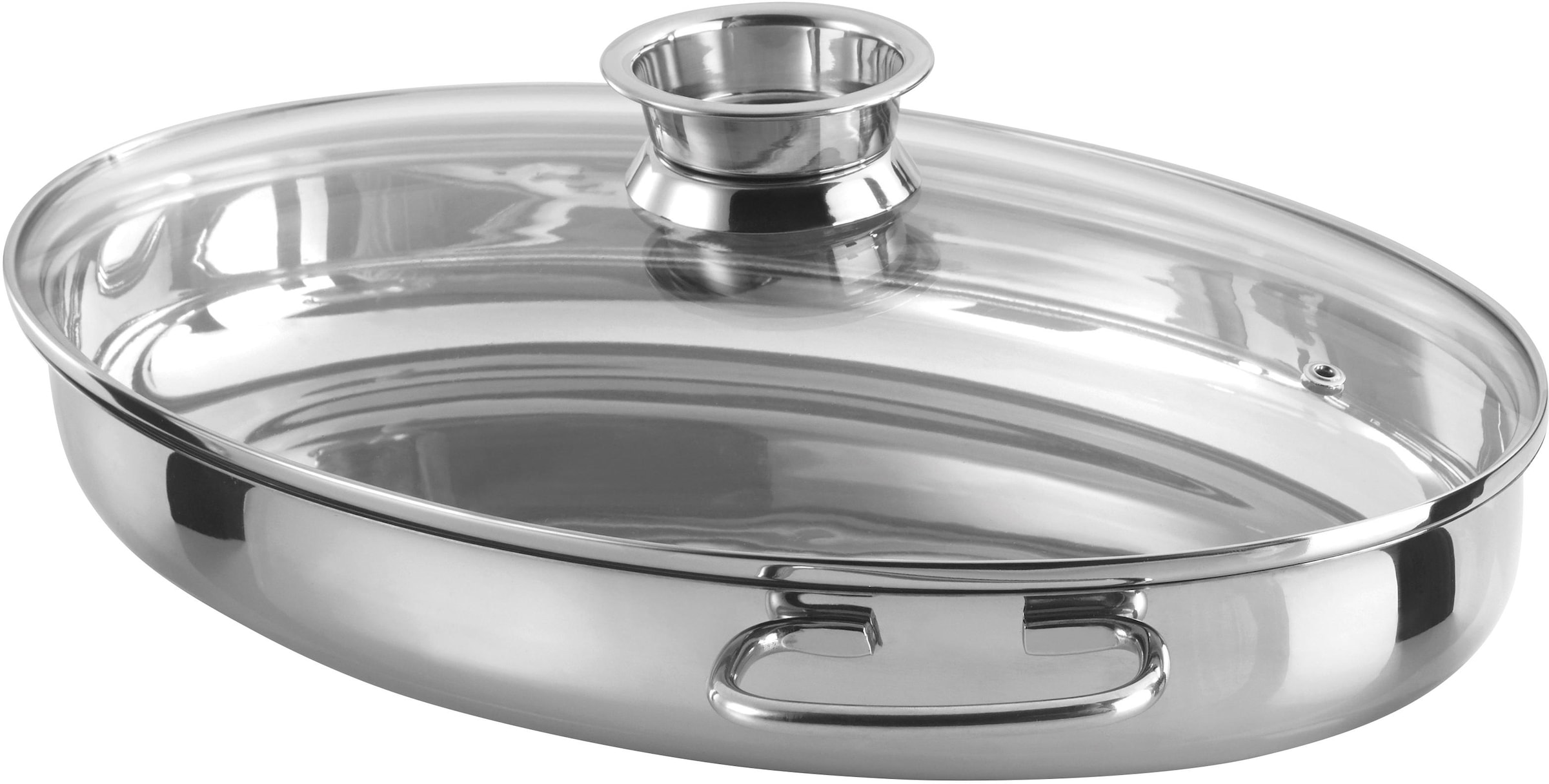 GSW Bräter, Edelstahl 18/8, (Set, 3 tlg., 1 Bräter, 2 Deckel), Induktion