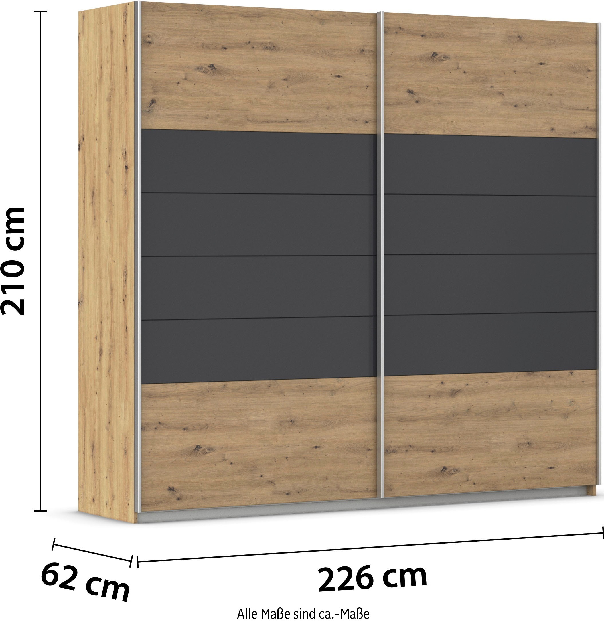rauch Schlafzimmer-Set »Komplettschlafzimmer Schlafzimmer BARCELONA mit Schrank Breite 226 cm,«, (Set, 4 tlg.), Bett 160 oder 180 cm und 2 Nachttischen MADE IN GERMANY