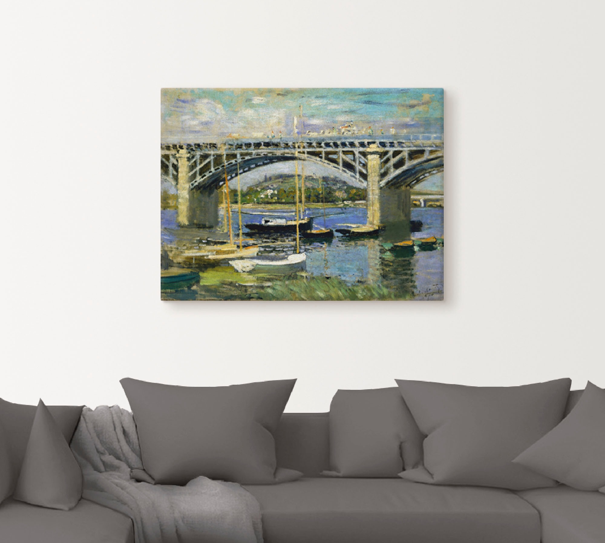 Artland Leinwandbild »Seinebrücke in Argenteuil. 1874«, Brücken, (1 St.), auf Keilrahmen gespannt