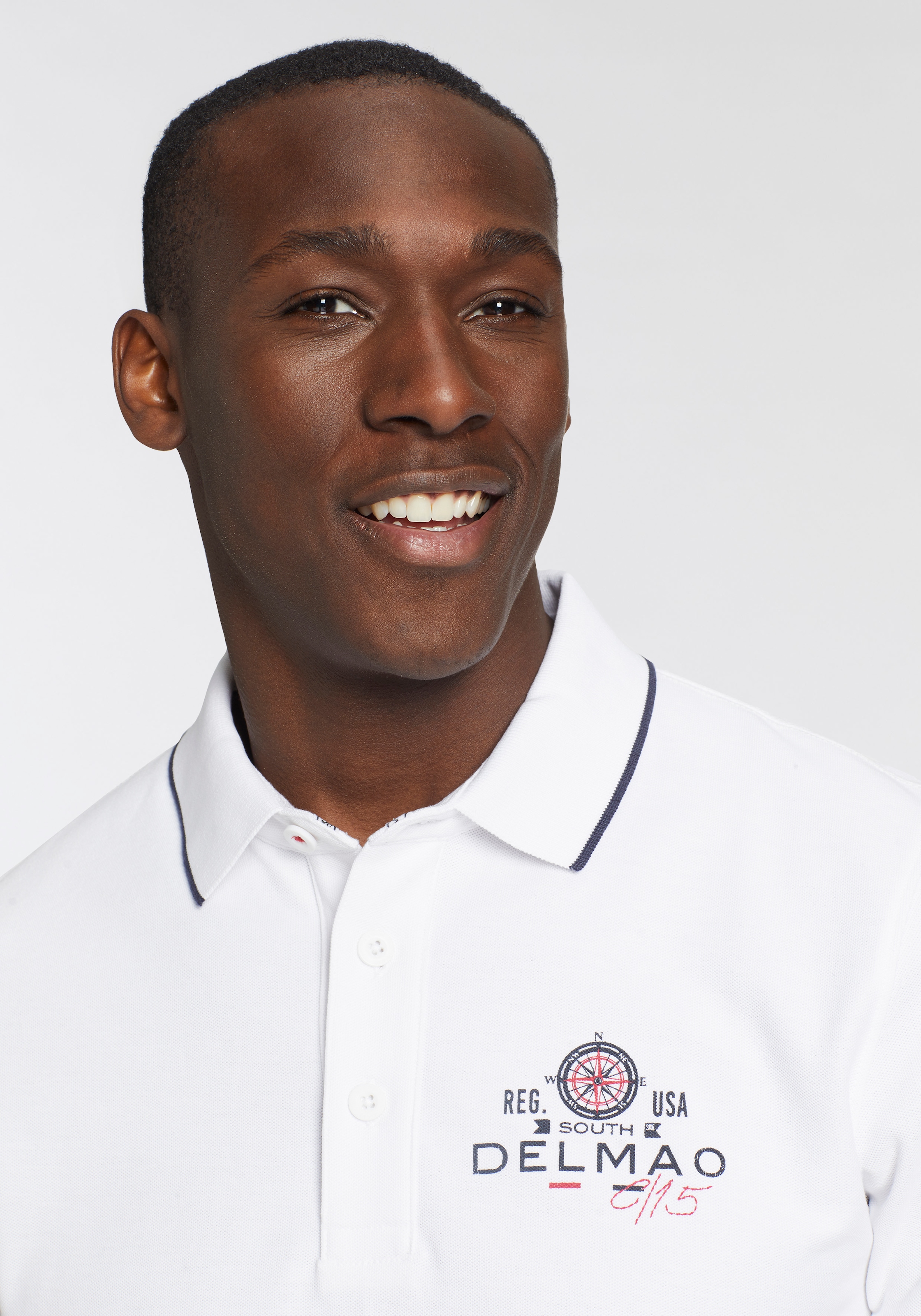 DELMAO Poloshirt, mit Brustprint