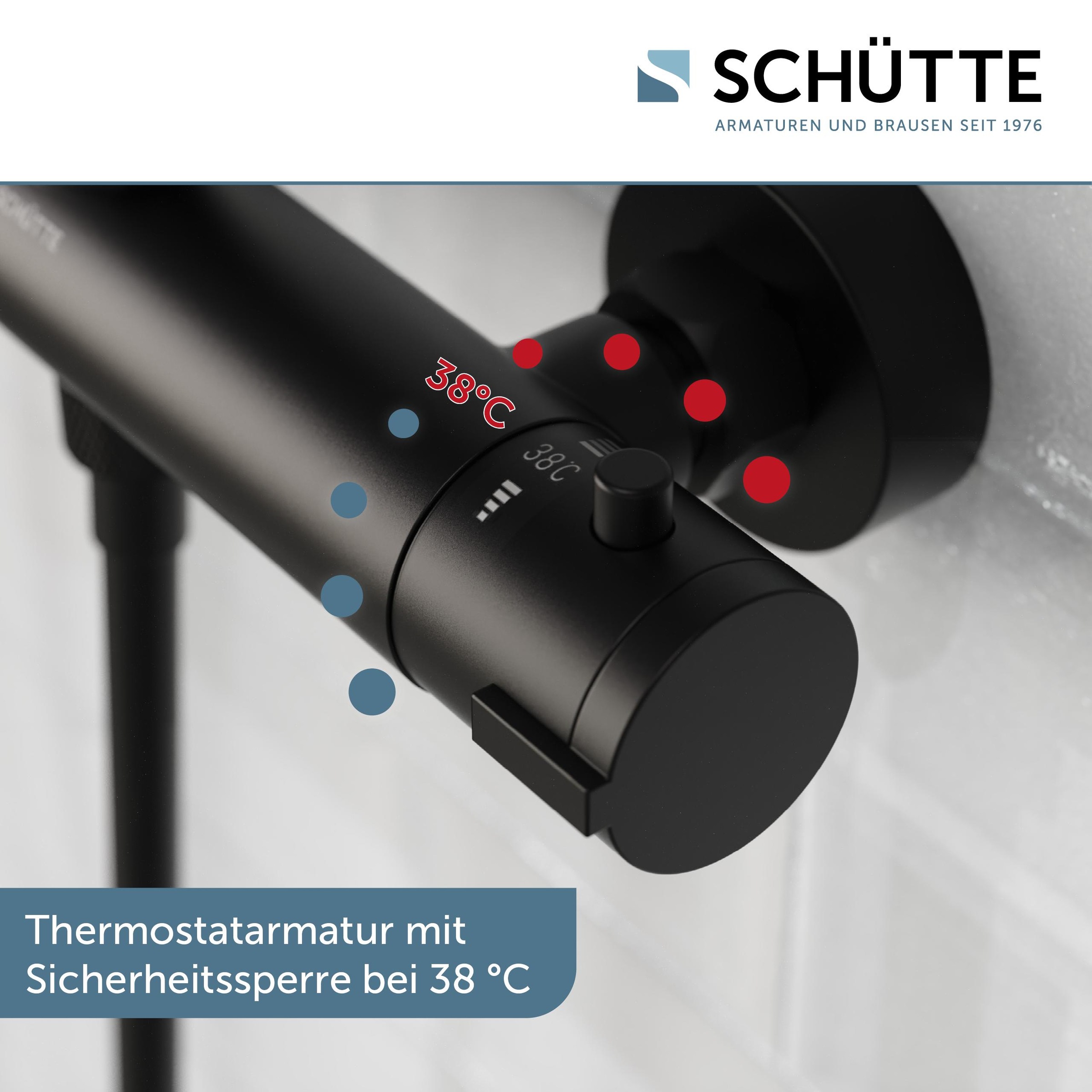 Schütte Duschbrause »ADRIA«, (Set), mit Thermostatarmatur, 3-fach verstellbar, Antikalk-Noppen