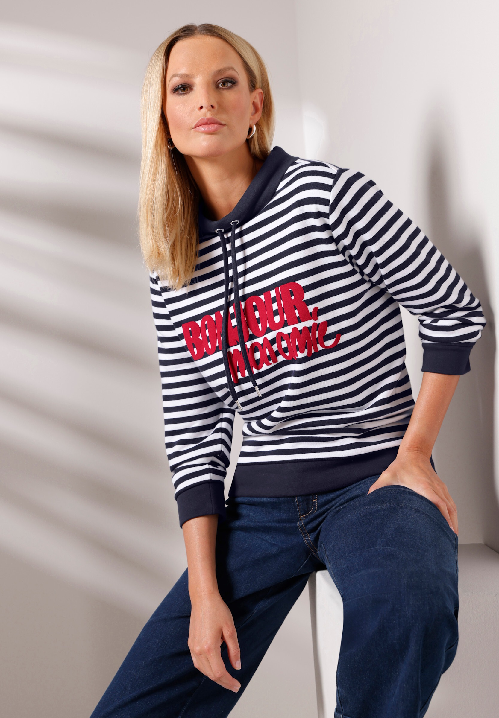 heine Hoodie »Sweatshirt Sweatshirt mit Ringelmuster«
