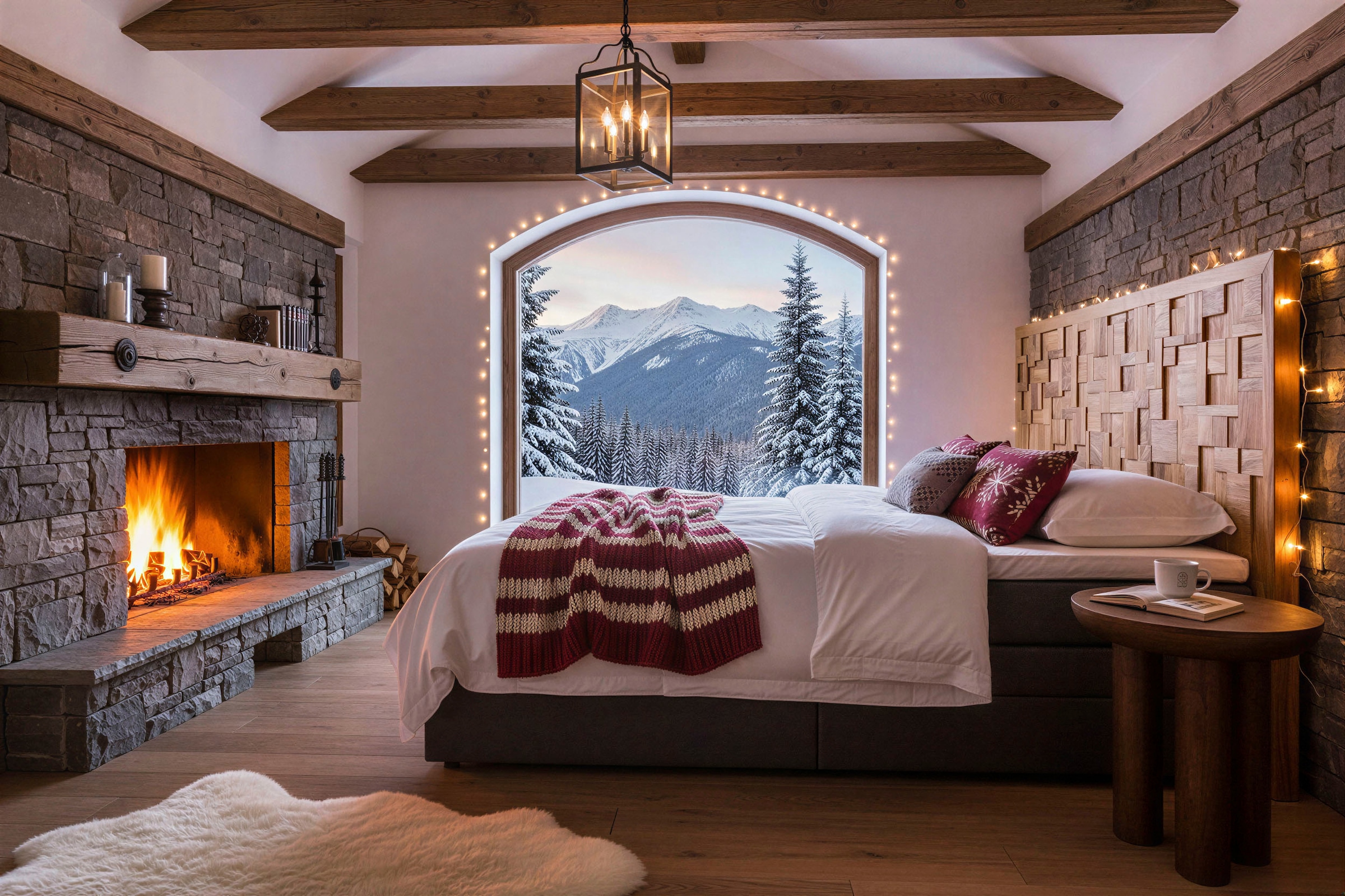 SIT Boxspringbett Mit Holz-Mosaik-Kopfteil