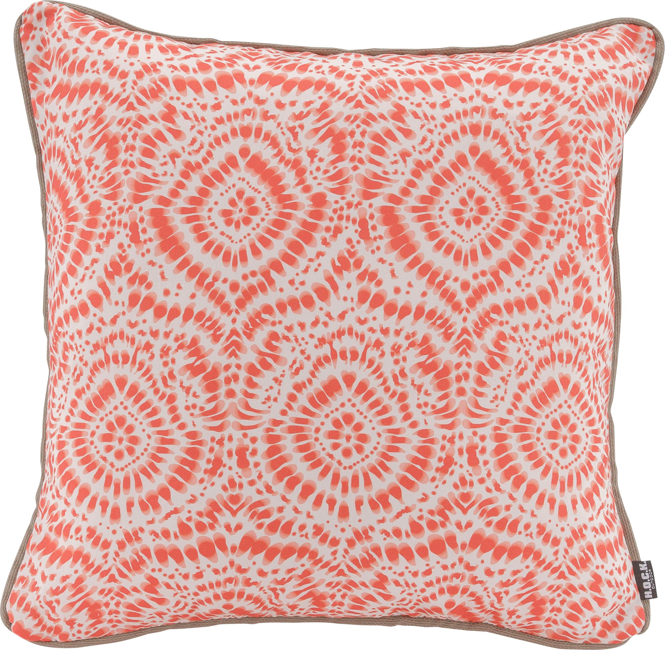 H.O.C.K. Dekokissen »Badu Batik Steel Outdoor« mit Keder, Kissenhülle mit Füllung, 1 Stück