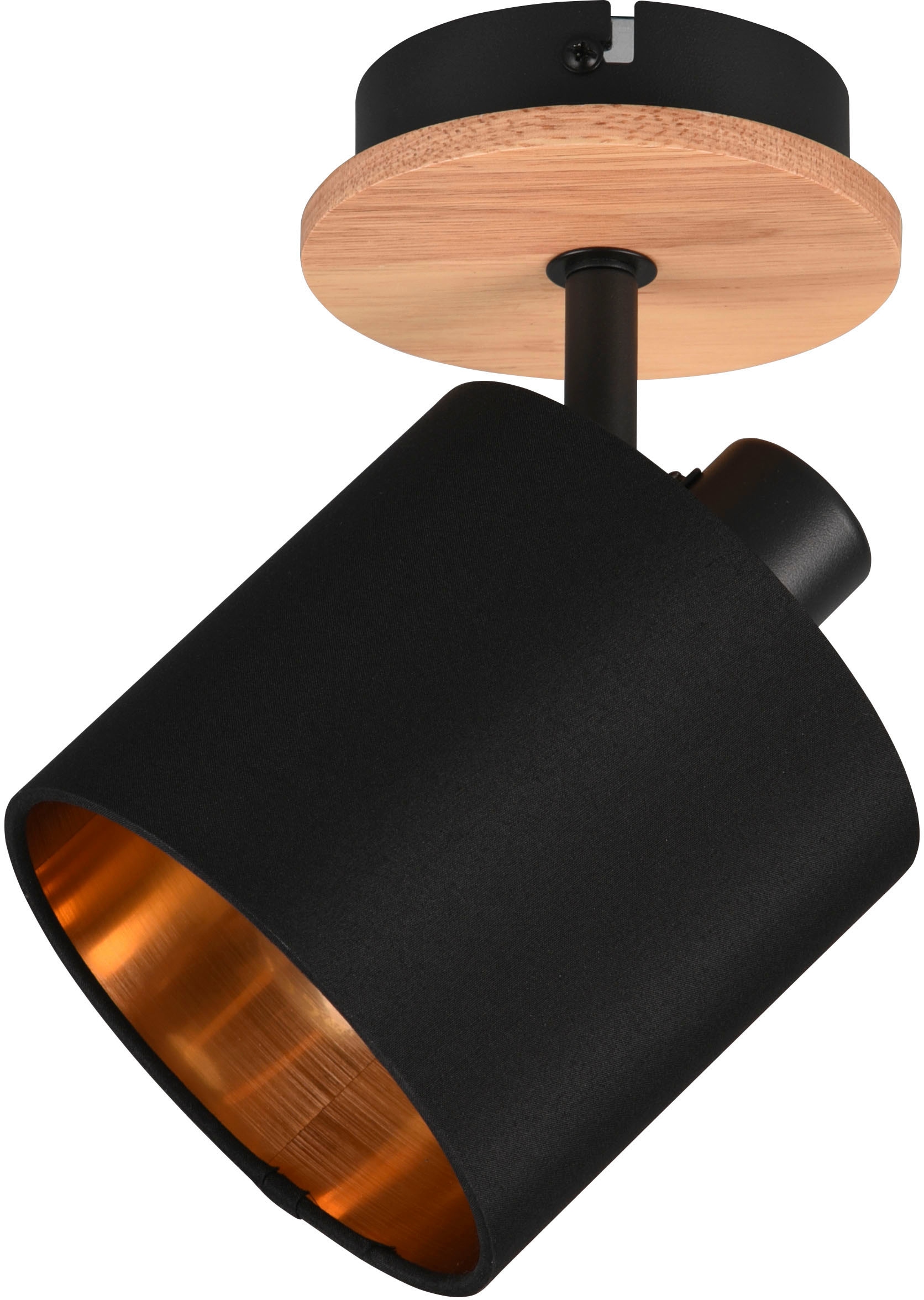 REALITY Leuchten Deckenstrahler »Tommy«, 1 flammig, Leuchtmittel E14 | ohne Leuchtmittel, 1er Spot Holzoptik schwenkbar, Wand-& Deckenmontage exkl 1xE14 max 28W
