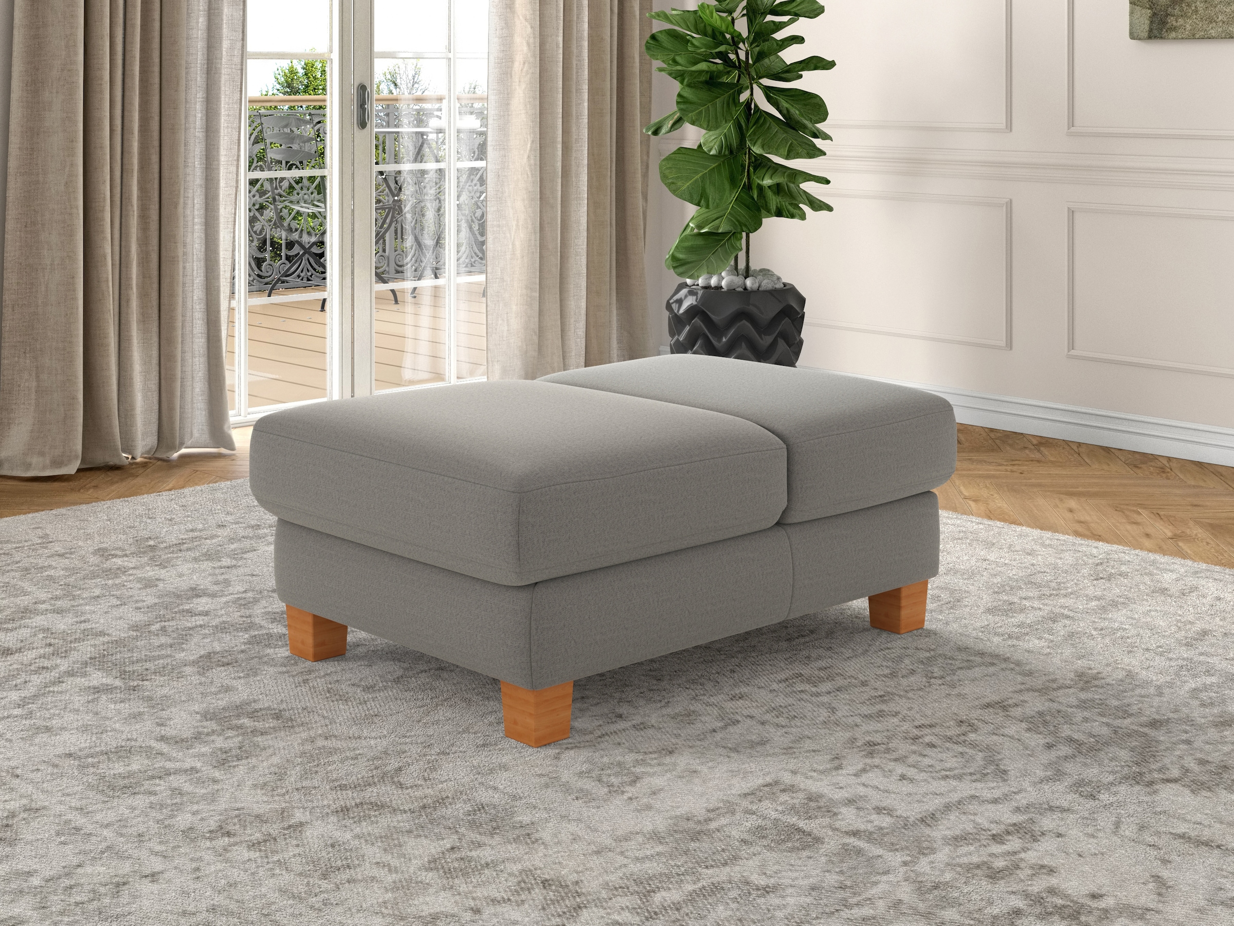 sit&more Polsterhocker »Dundee« mit Klappfunktion, Federkern und hochwertigen Massivholzfüßen