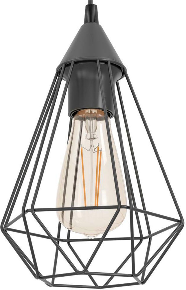 EGLO Pendelleuchte »TARBES Hängeleuchte, Pendellampe, Vintage, Retro, Stahl, schwarz E27« E27 Wohnzimmerlampe, Esstischlampe, Drahtgeflecht, 1 flammig, 110x17,5cm