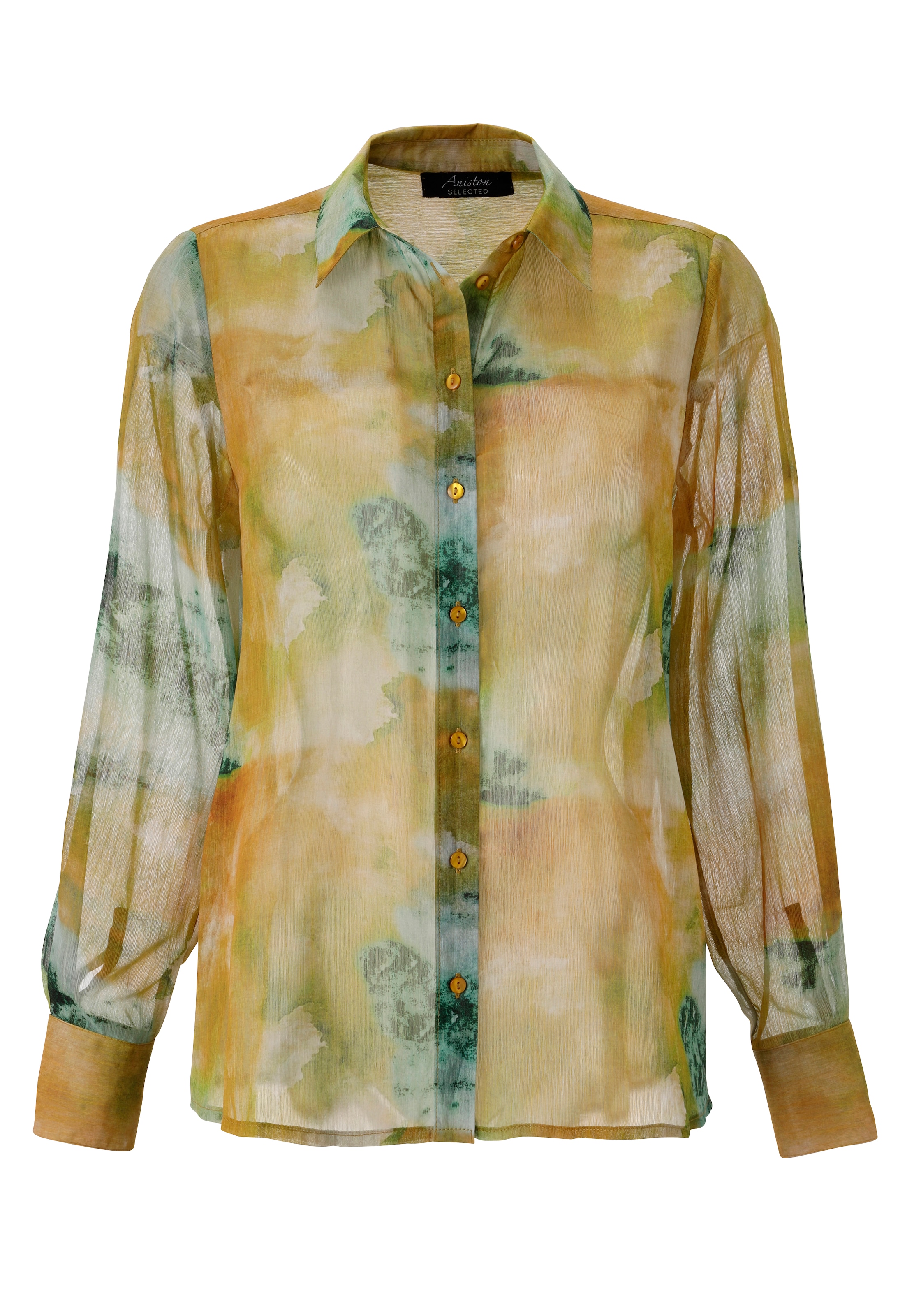 Aniston SELECTED Hemdbluse aus leicht transparentem Chiffon