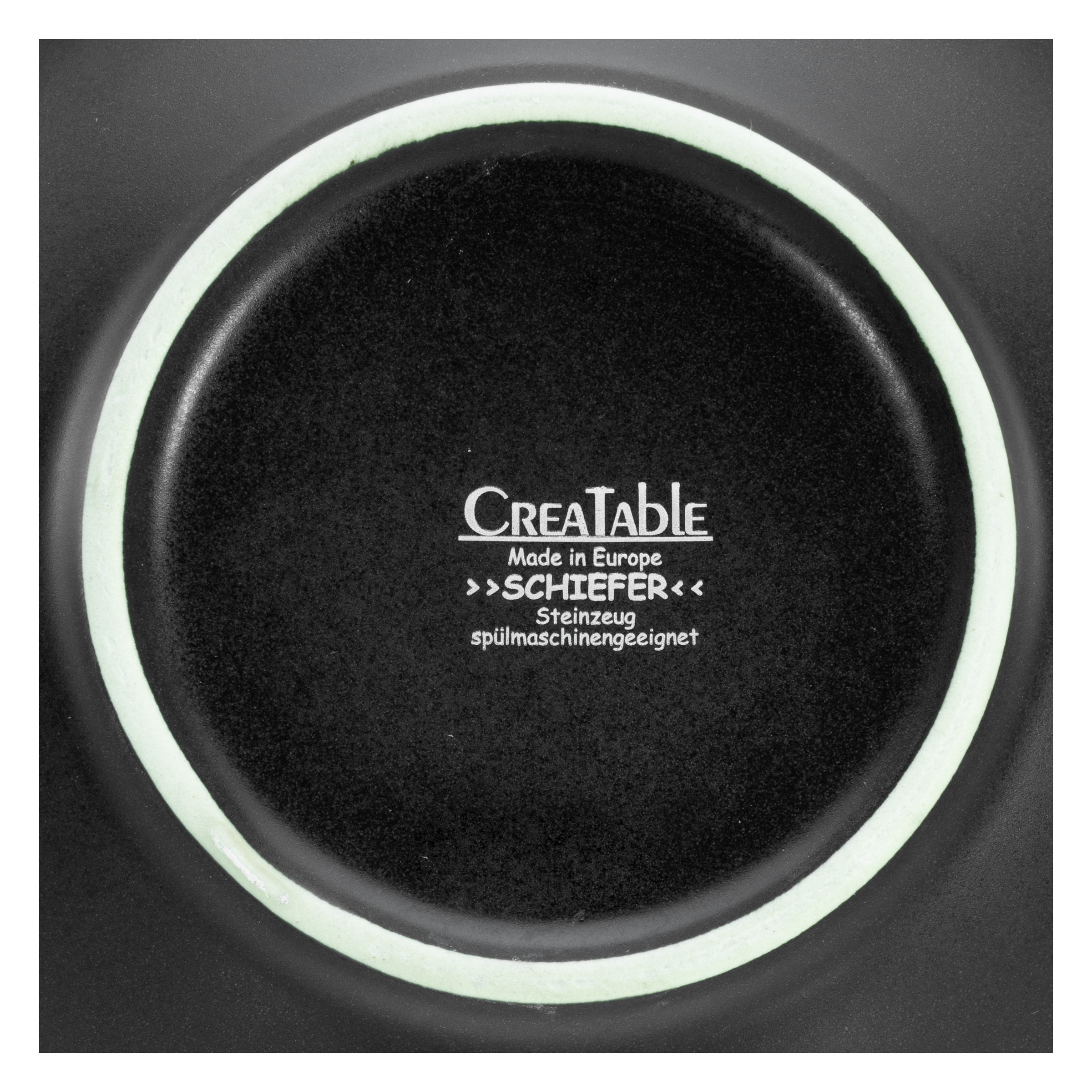 CreaTable Pastateller »Schiefer Black, Pasta Gourmetteller Set 4-tlg« Teller Set, Seidenmatte Spezialglasur, Ausdruckstarkes Relief