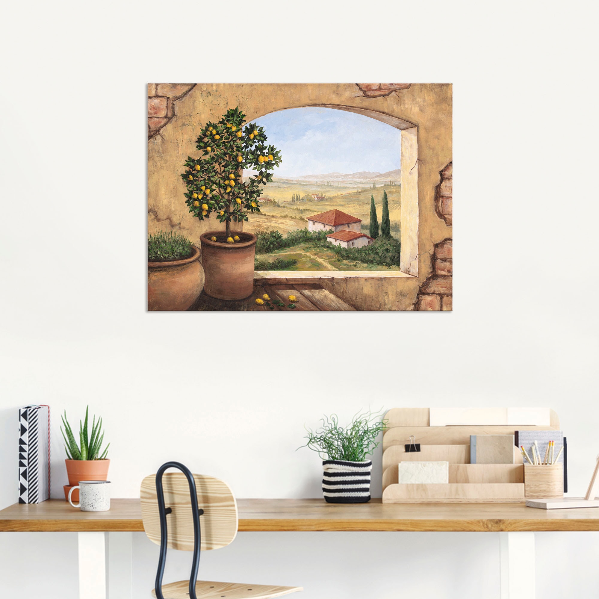 Artland Wandbild »Fenster in der Toskana«, Fensterblick, (1 St.), als Alubild, Outdoorbild, Leinwandbild, Poster, Wandaufkleber