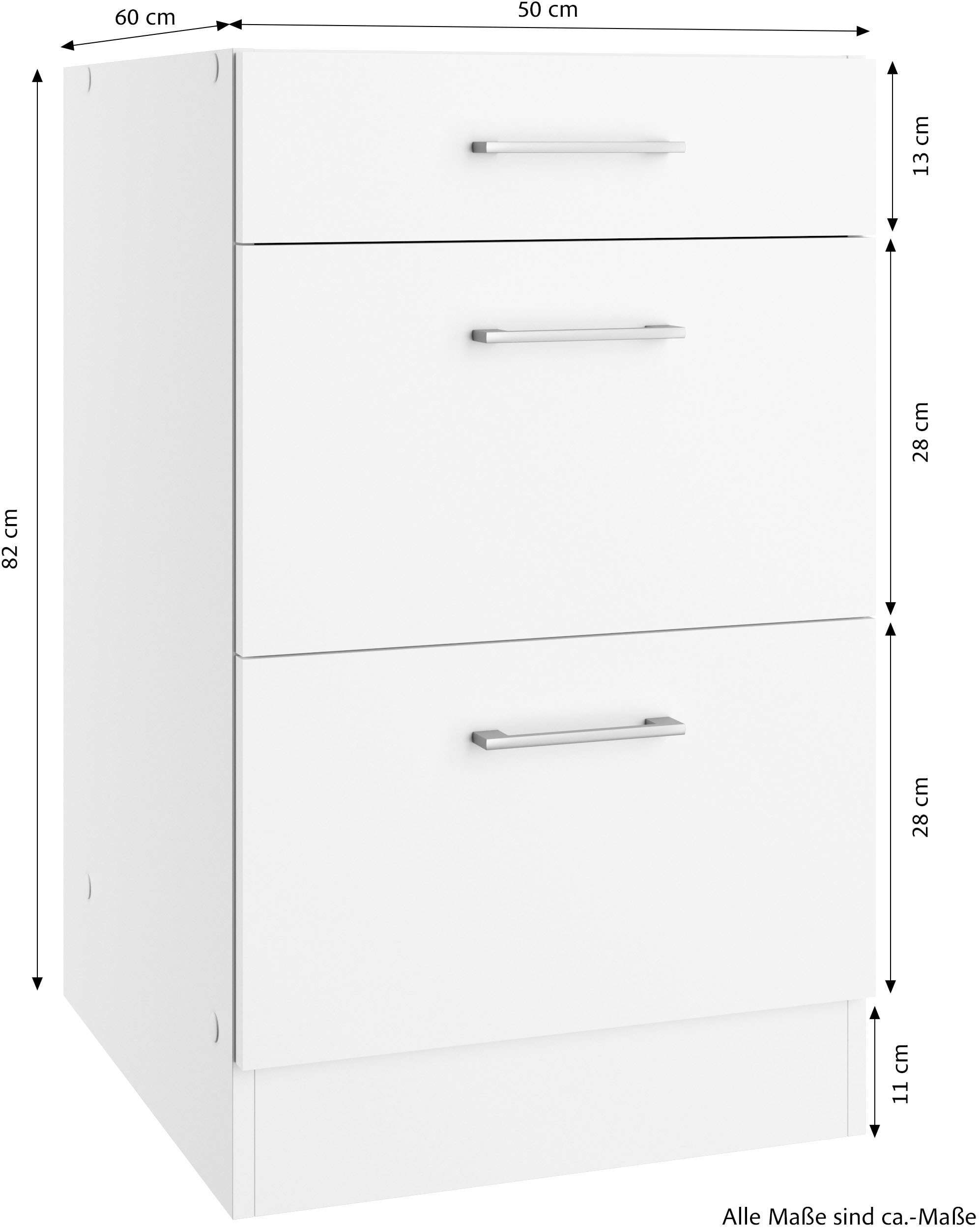 KOCHSTATION Unterschrank »KS-Milan«, HELD Möbel, Auszugschrank 50 cm, matte oder hochglänzende Fronten