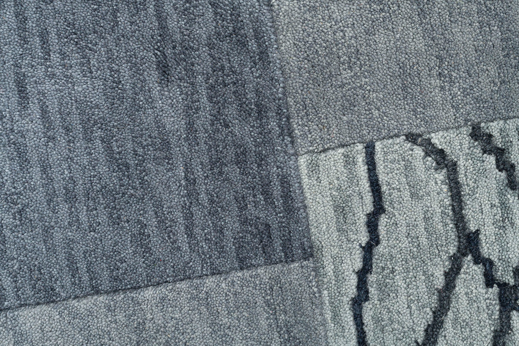 THEKO Wollteppich »Domas 4028«, rechteckig, 12 mm Höhe, Kurzflor, reine Wolle, handgeknüpft, modernes Patchwork Design