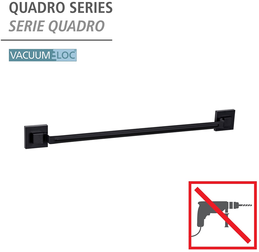 WENKO Handtuchstange »Vacuum-Loc® Modell Quadro«, aus Edelstahl, Befestigen ohne Bohren