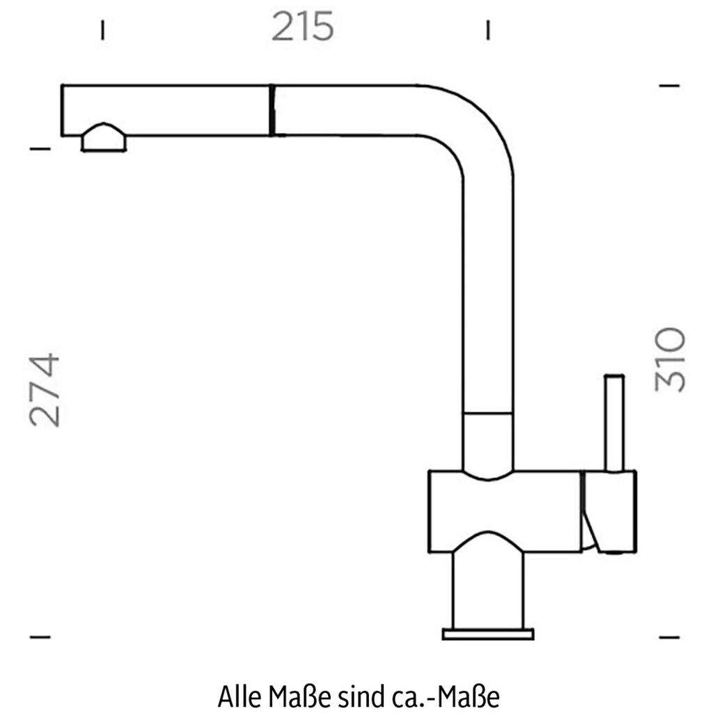 Schock Küchenarmatur »EPOS SB«, ausziehbar, Rückflussverhinderer,Wasserspar-Perlator, Schwenkber. 180°