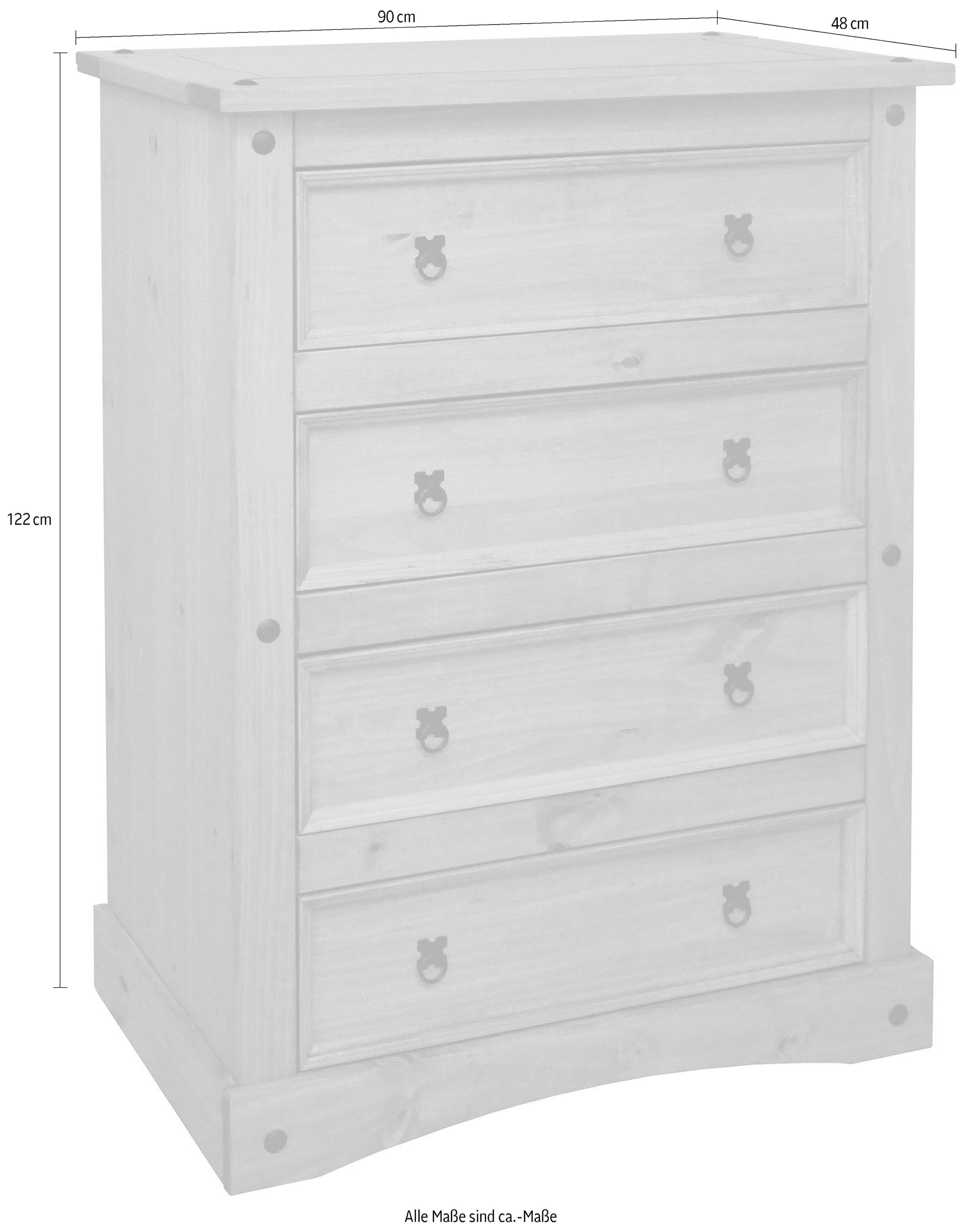 Möbilia Kommode 1 Stk. tlg. Holzoberfläche honigfarbend gewachst