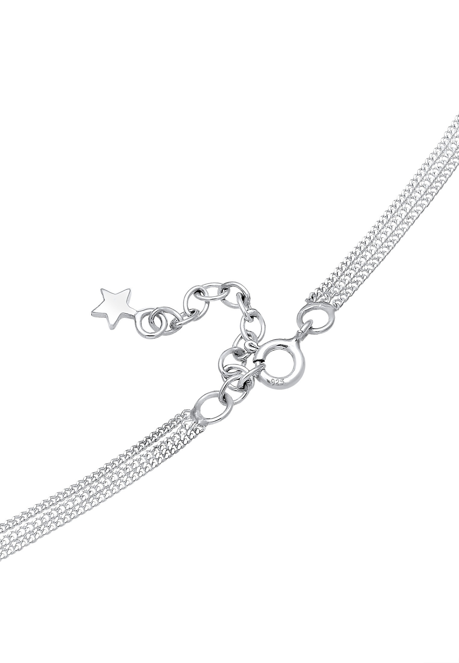 Elli Silberkette »Halskette Layer Mond Stern 925 Silber, mit Kristallen von Swarovski®«