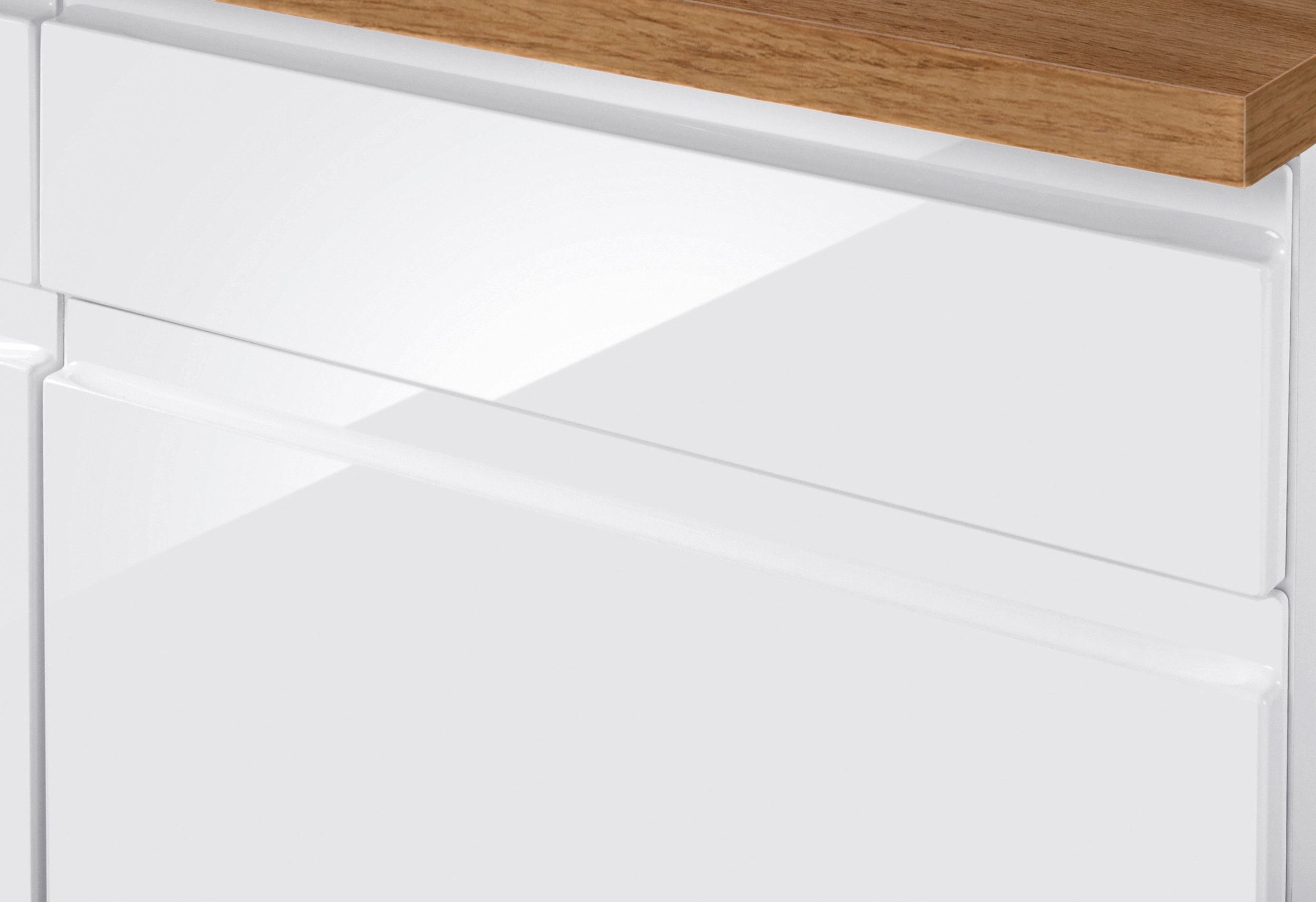 KOCHSTATION Küchenzeile »KS-Virginia,neu in verbesserter Ausführung« Arbeitsplatte 38 mm stark, Stauraum, Softclose,  Breite 330 cm, Soft-Close, ohne E-Geräte
