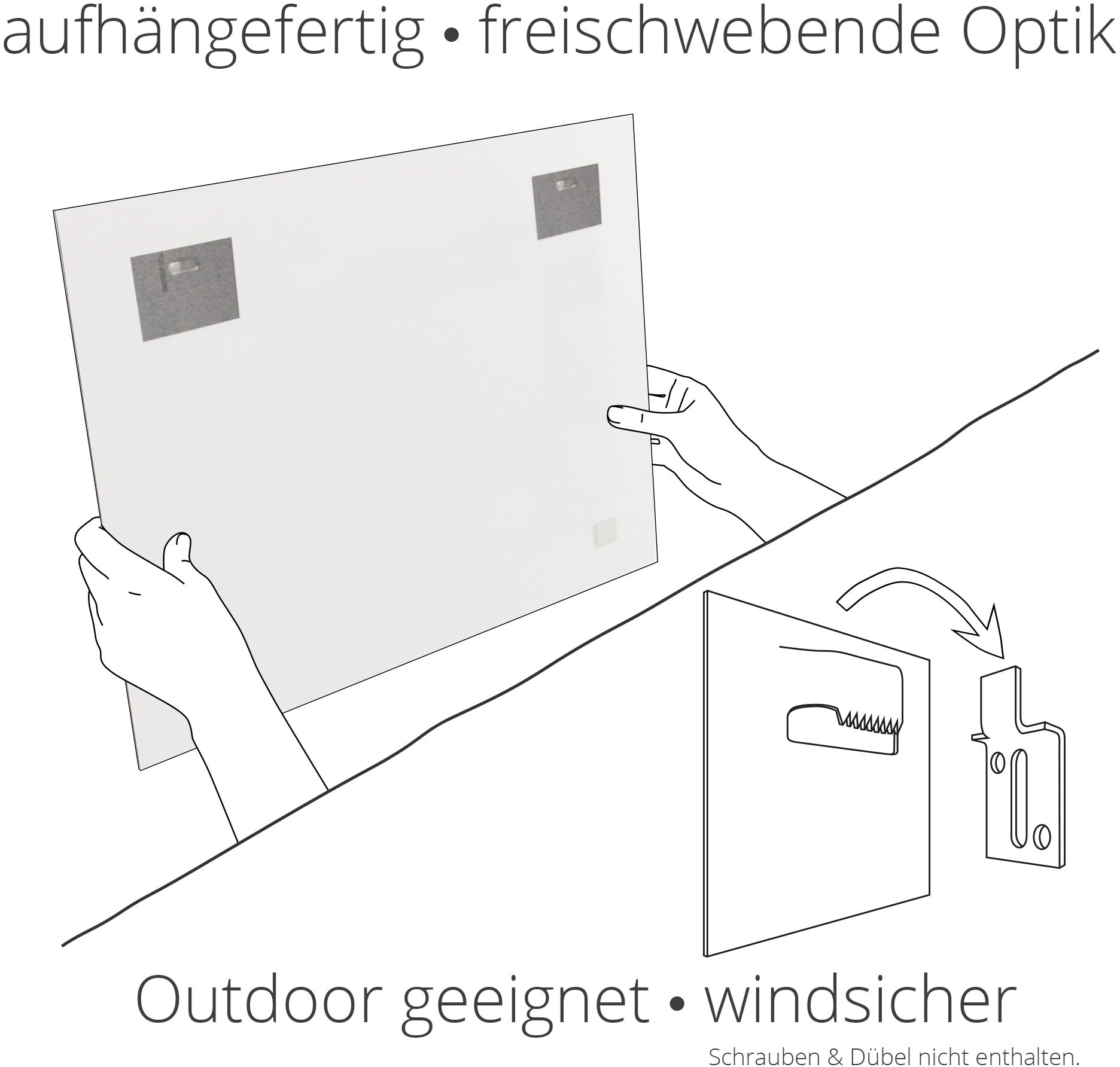 Artland Alu-Dibond-Druck »Braunbär auf Wanderung«, Bären, (1 St.), für Innen- und Außenbereich geeignet, Outdoorbild
