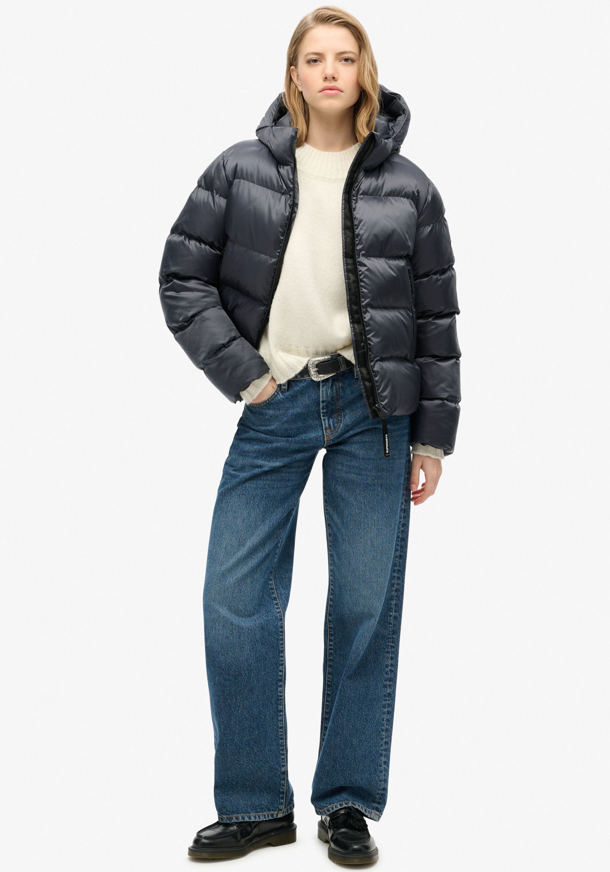 Superdry Steppjacke »HOODED LUXE SPORTS PUFFER«, mit Kapuze