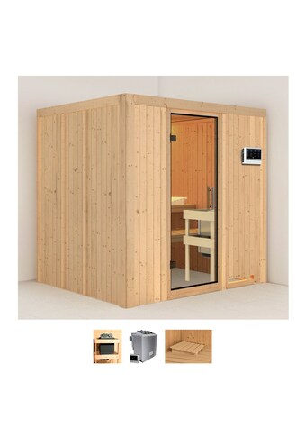 Karibu Sauna »Solida«, (Set), 4,5-kW-Bio-Ofen mit externer Steuerung kaufen