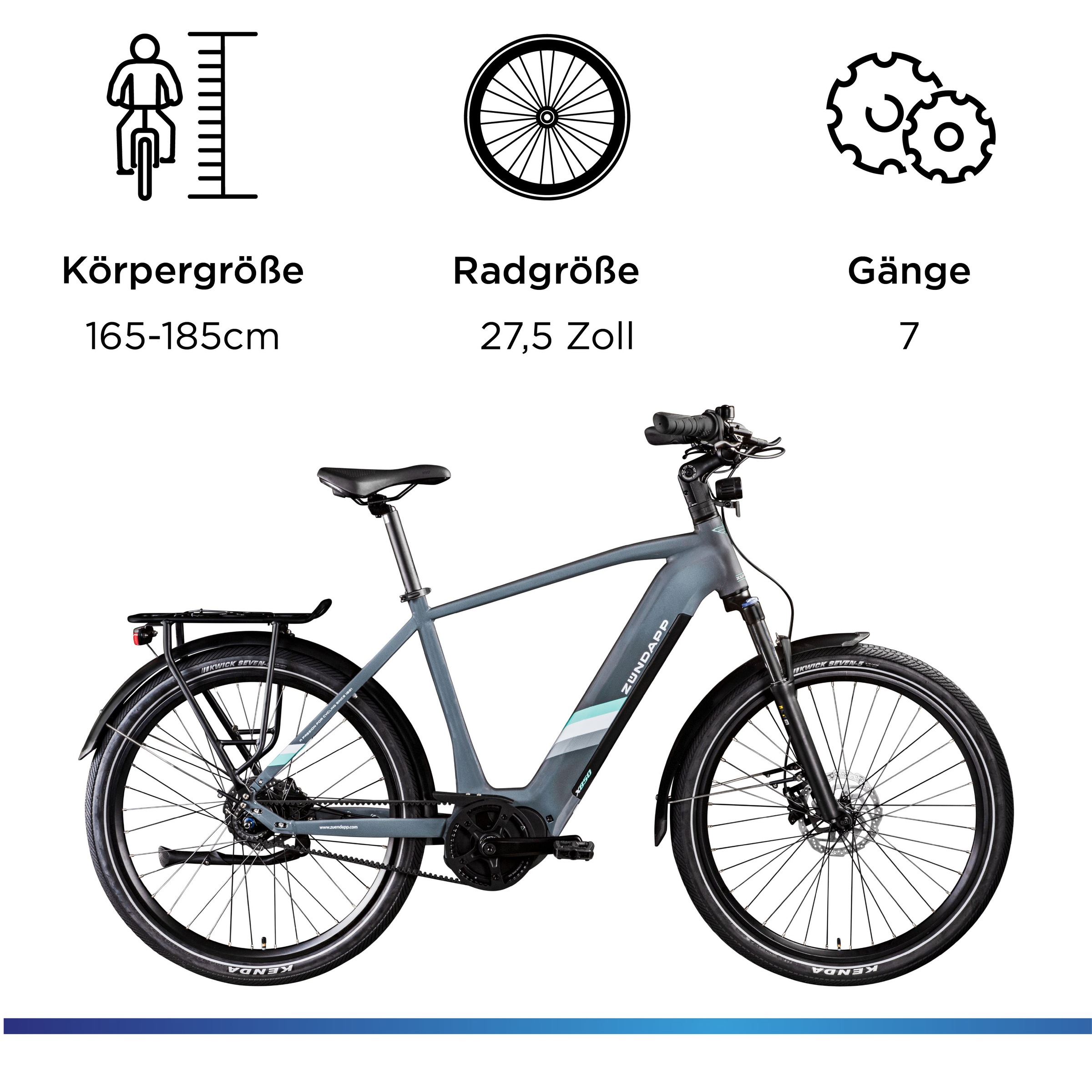 Zündapp »X850« 7 Gang Nabenschaltung Mittelmotor 250 W Pedelec, Elektrofahrrad für Damen und Herren