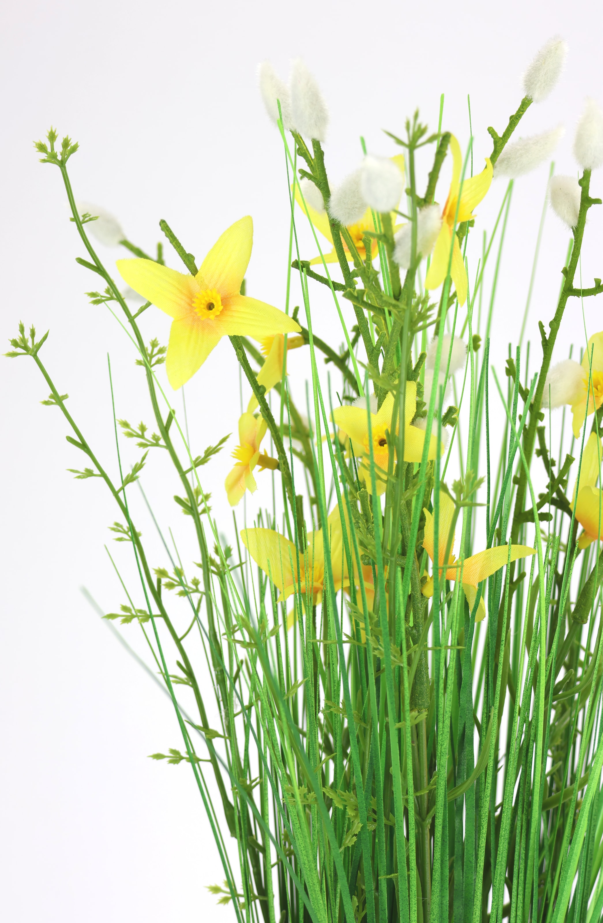 I.GE.A. Kunstpflanze »Künstlicher Grasbund mit Blüten« Grasbusch Deko Kunstblumen Kunstgras Grünpflanze Gräser Sträucher