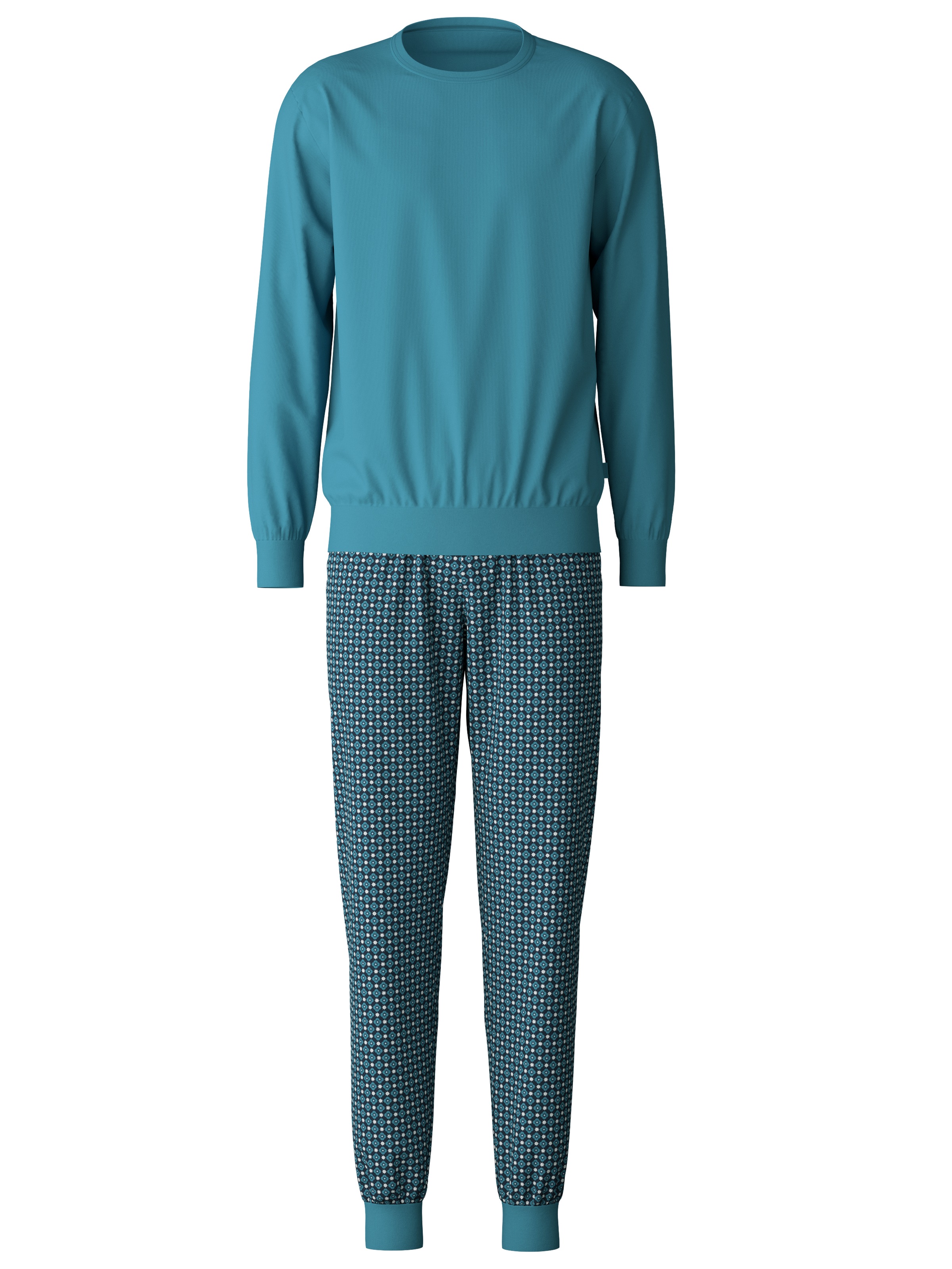 CALIDA Schlafanzug »Relax Streamline 2«, (2 tlg.), mit weichem Rippbündchen