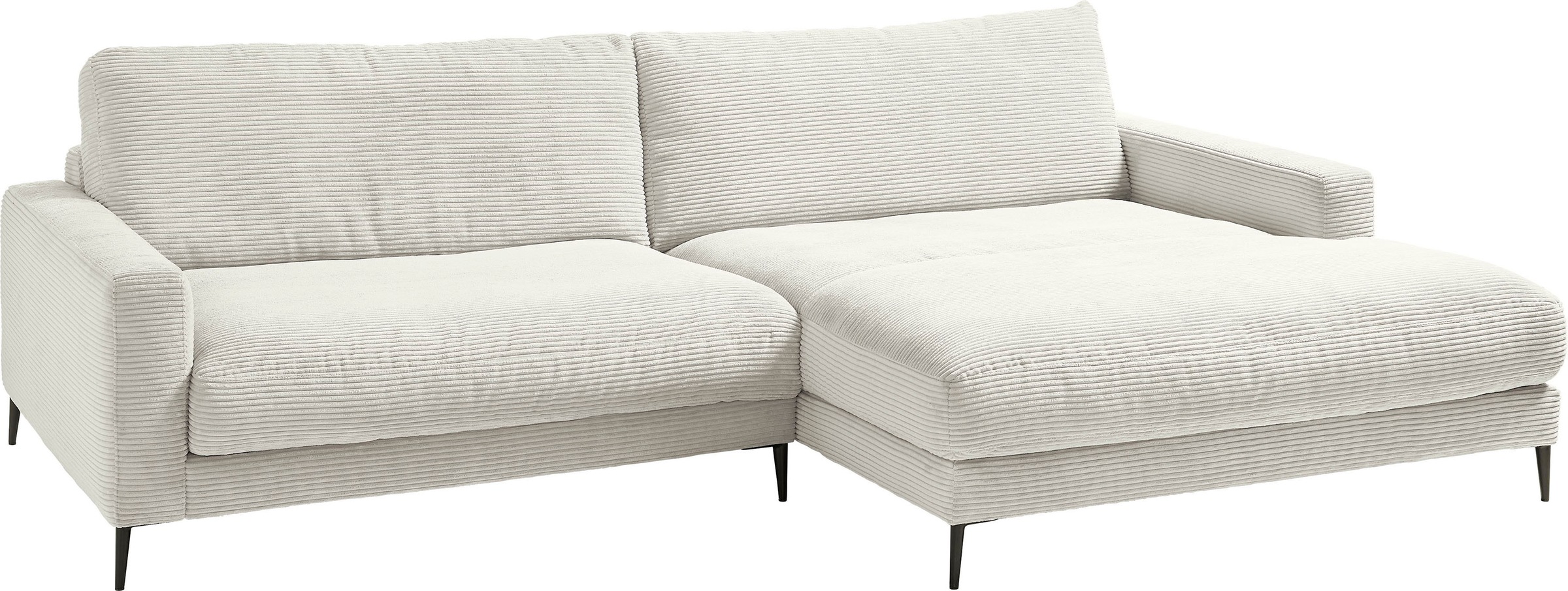 INOSIGN Ecksofa »Downtown, B/T/H: 272/190/84 cm L-Form«, weicher Sitzkomfort auch in Cord und Bouclé, incl. Zierkissen