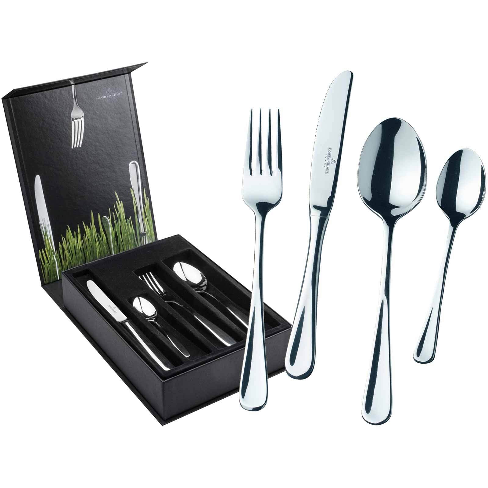 Picard & Wielpütz Solingen Besteck-Set "Tafelbesteck inkl. Besteckbox Casino 24er Set silber" Spülmaschinengeeignet