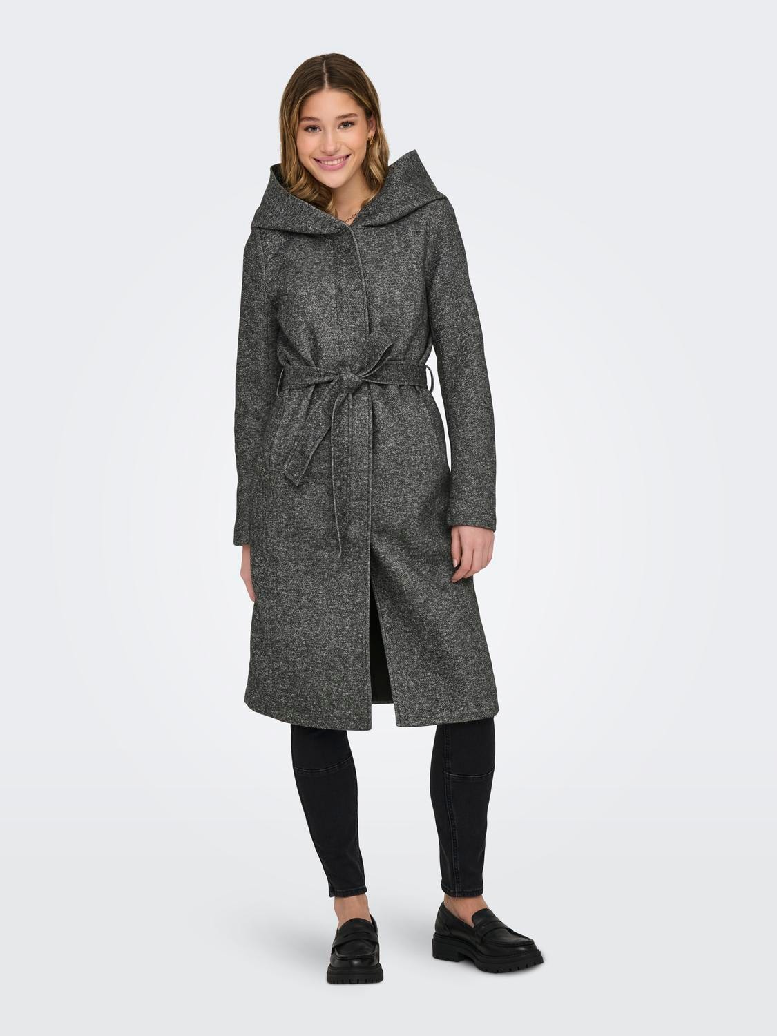 ONLY Langmantel »ONLSEDONA LIGHT LONG BELT COAT OTW«, mit großer Kapuze