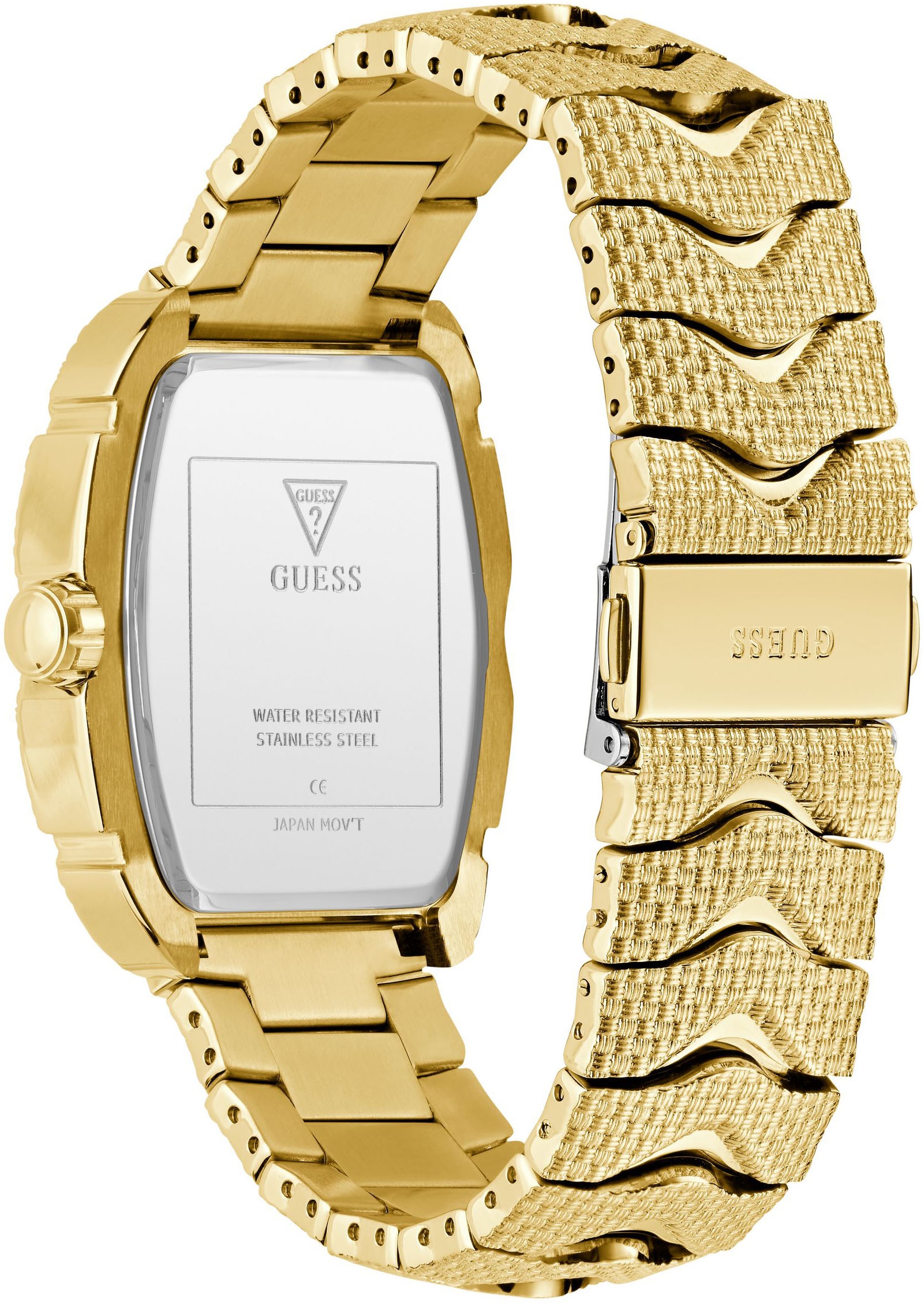 Guess Multifunktionsuhr »NILE« Quarzuhr, Armbanduhr, Herrenuhr, Datum, Wochentag, Edelstahlarmband