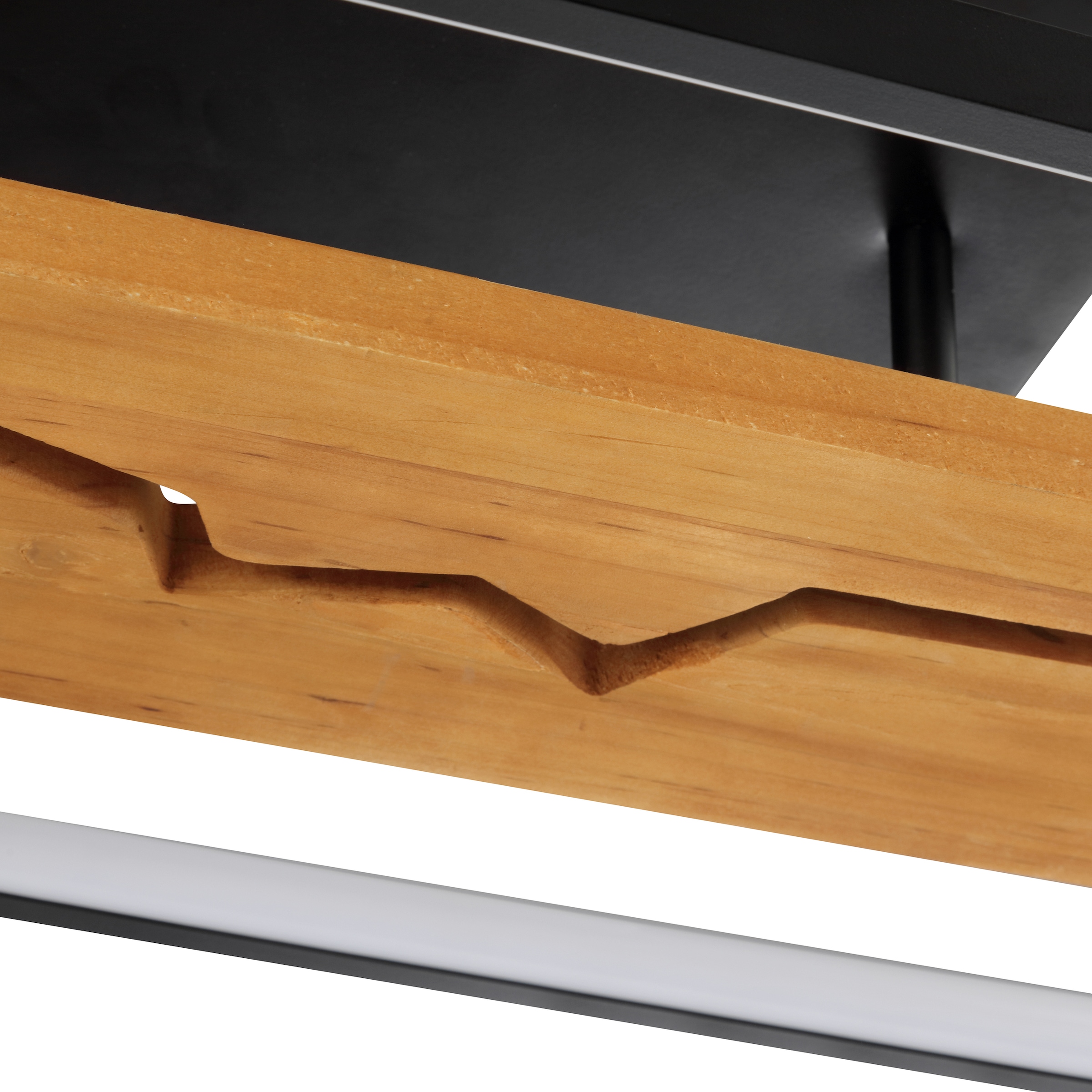 Brilliant LED Deckenleuchte »Thunder« LED-Modul 1 Stk. Warmweiß 100 x 30 x 13,5 cm, 6000 lm, 3000 K, Metall u. Holz, schwarz/braun