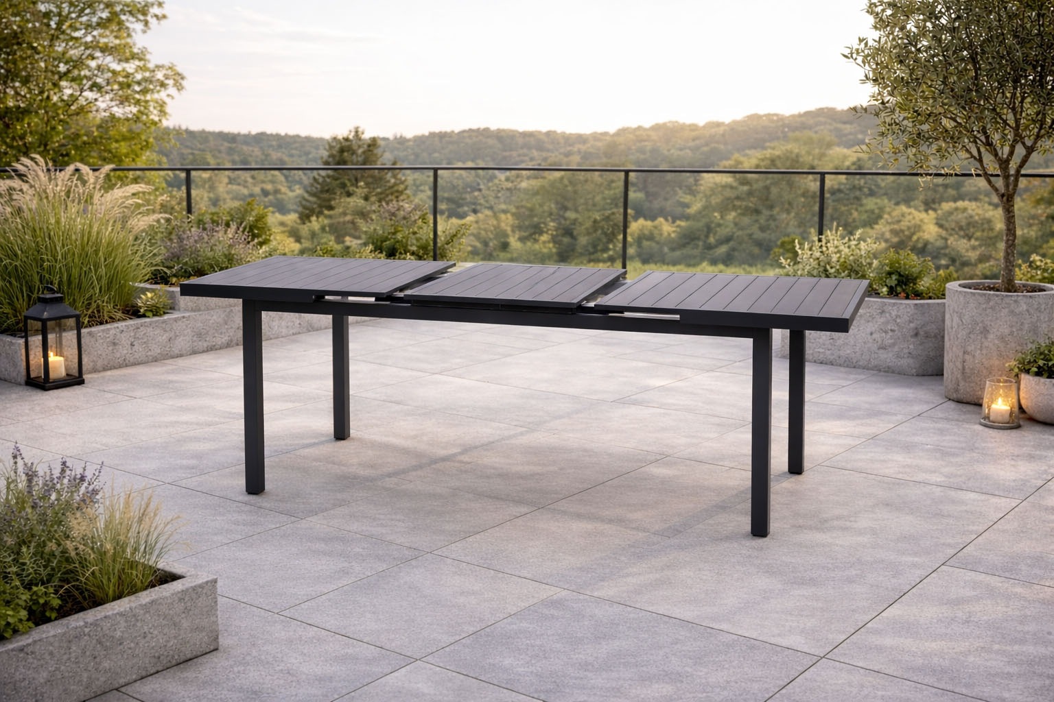 Destiny Garten-Essgruppe »MOLINO IMOLA Essgruppe 4 Se + Tisch 165/215x100cm, grau« Set,  Tisch ausziehbar