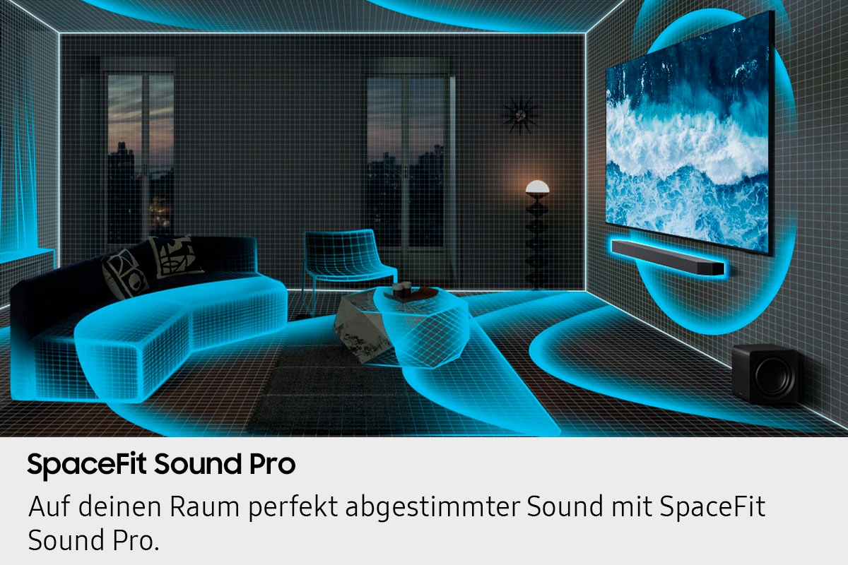 Samsung Soundbar »HW-Q995GF Q-Soundbar« 11.1.4 (Bluetooth | WLAN (WiFi) App-Steuerung | Bassregelung | Lautstärkeregelung | Pairing ) 11.1.4-Kanal Subwoofer & Rücklautsprecher, Kabellos Dolby Atmos, DTS:X