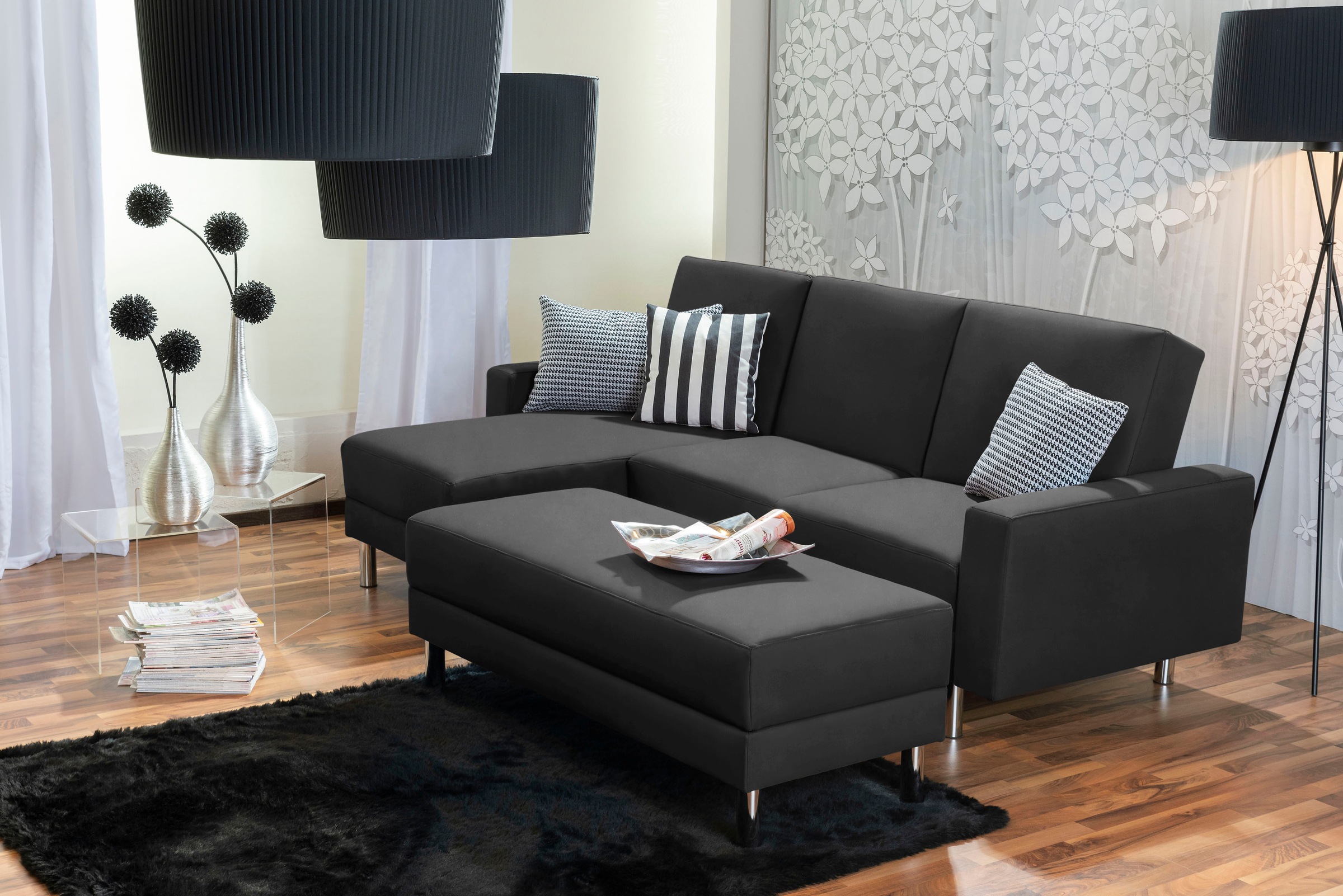 Max Winzer® Schlafsofa »Just Fresh modernes kubisches Sofa, Rückenverstellung für Sitzkomfort«, Recamiere links oder rechts montierbar, elegante Metallfüße