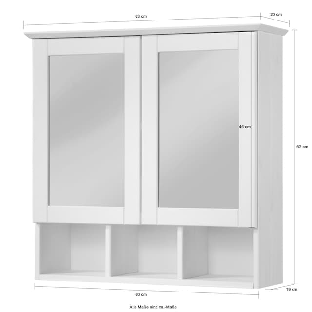 welltime Spiegelschrank »Landhaus Sylt«, Breite 62,5 cm, aus Massivholz  online kaufen | mit 3 Jahren XXL Garantie