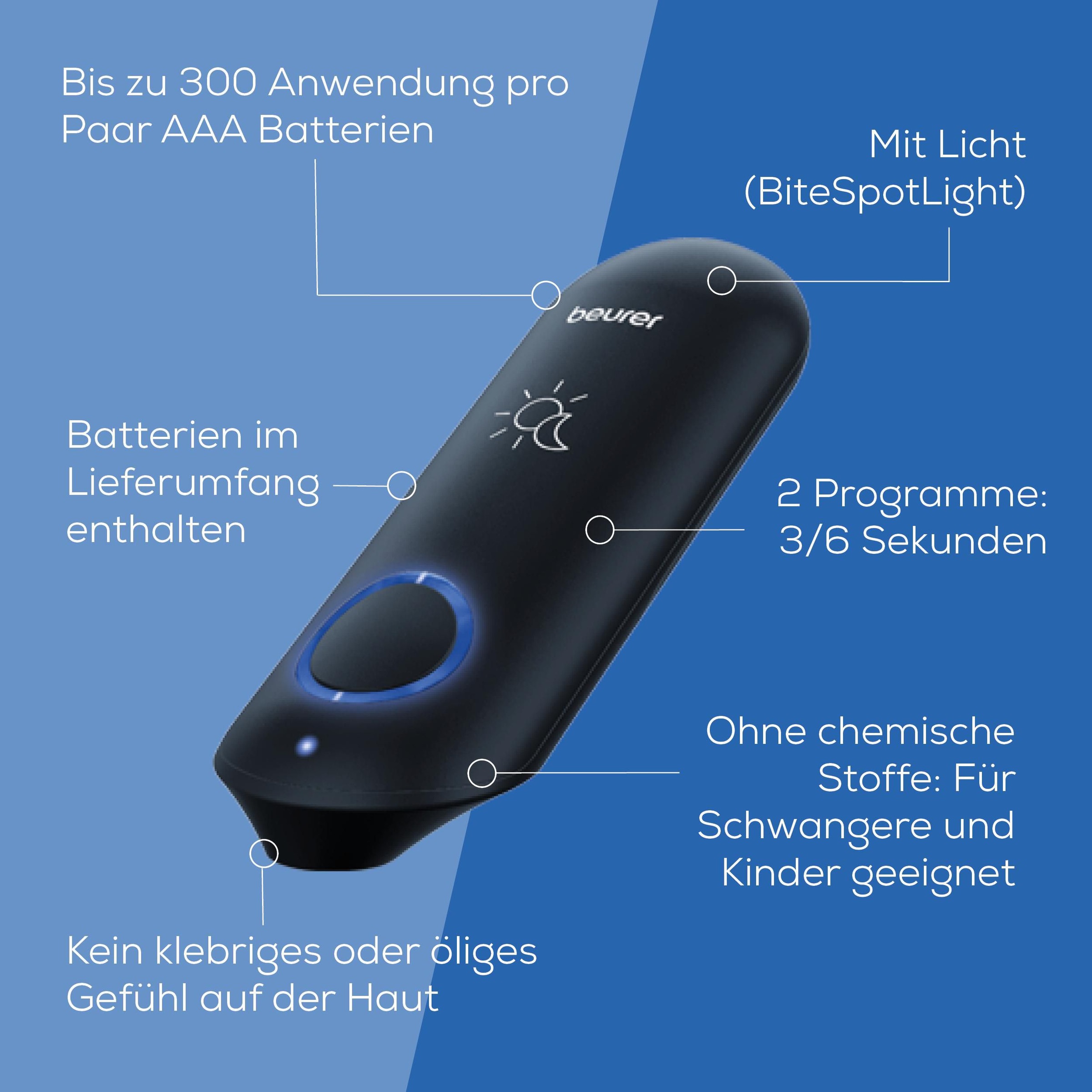 BEURER Insektenstichheiler »BiteX 90 Day&Night, sehr gutes Reise-Gadget« zur Behandlung von Insektenstichen- und bissen