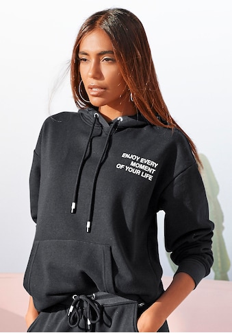 Hoodie, mit Statement Druck, Loungeanzug